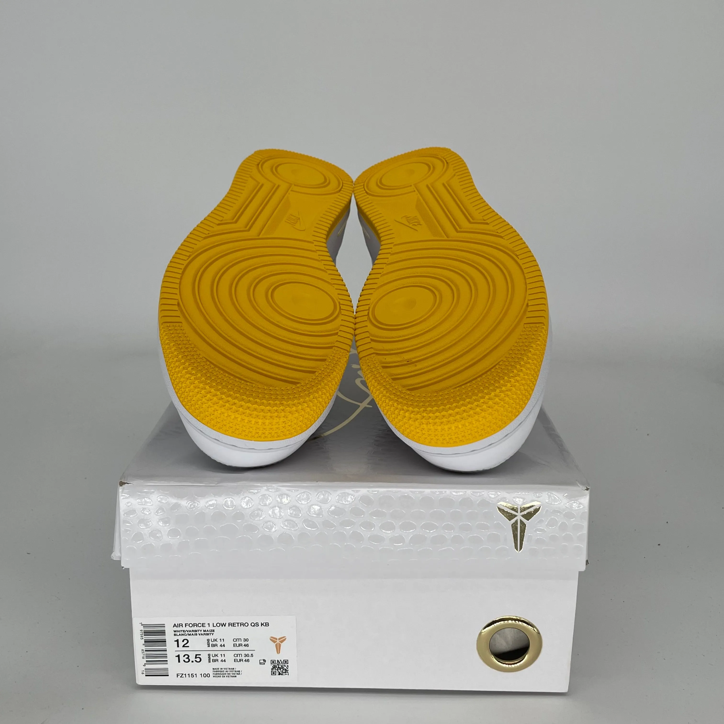 NIKE AIR FORCE 1 LOW KOBE BRYANT LAKERS HOME SIZE 12 FZ1151-100