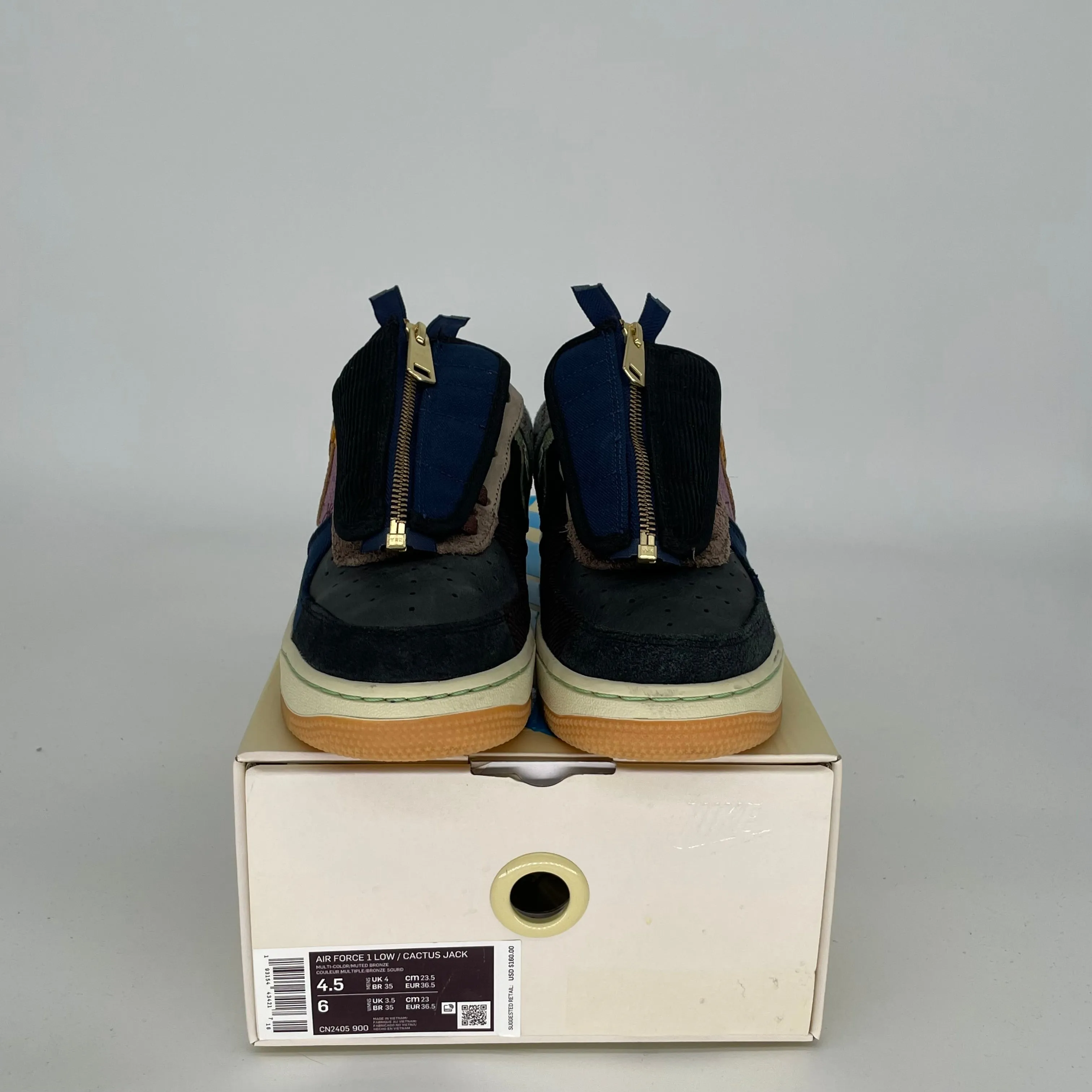 NIKE AIR FORCE 1 LOW TRAVIS SCOTT CACTUS JACK SIZE 4.5 CN2405-900