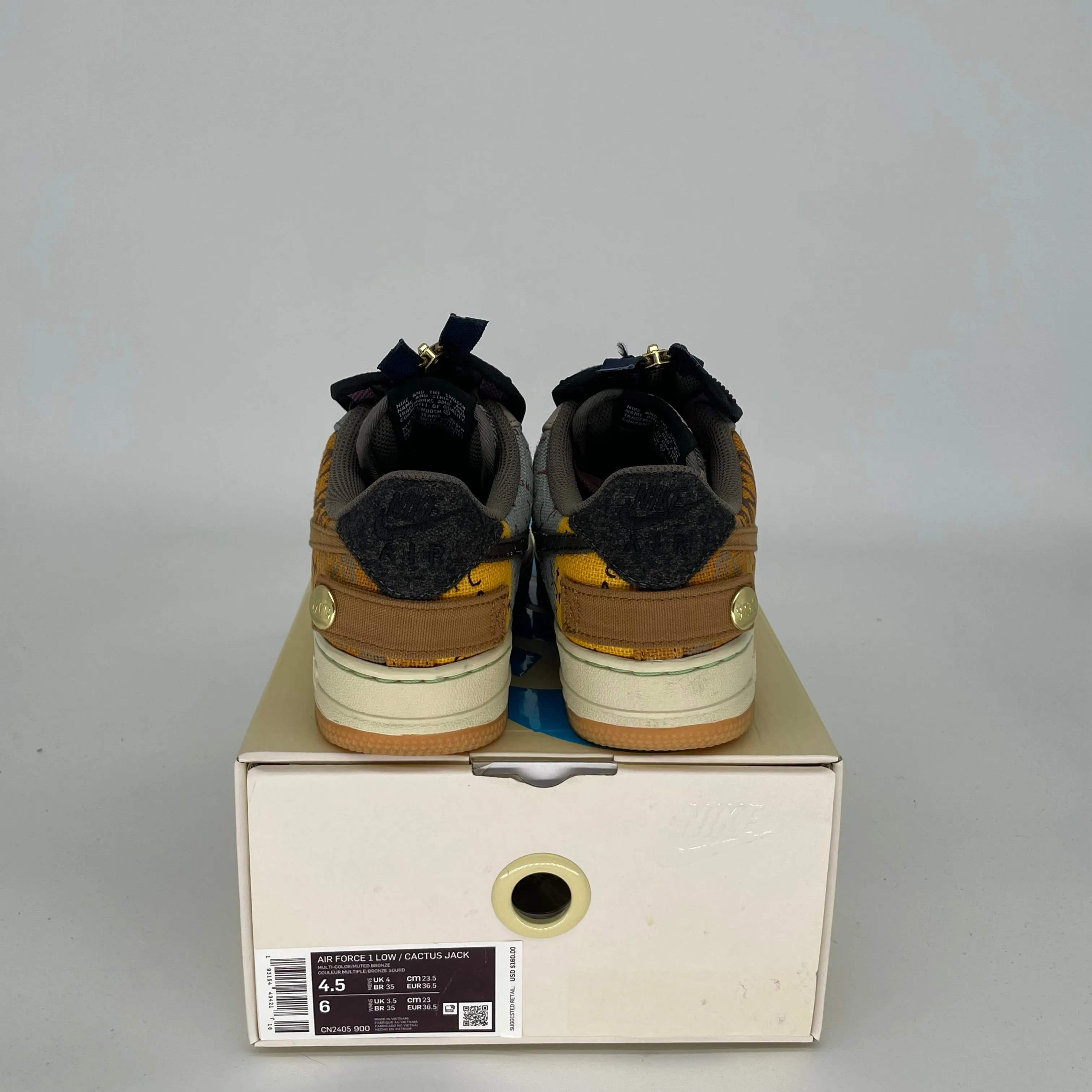 NIKE AIR FORCE 1 LOW TRAVIS SCOTT CACTUS JACK SIZE 4.5 CN2405-900