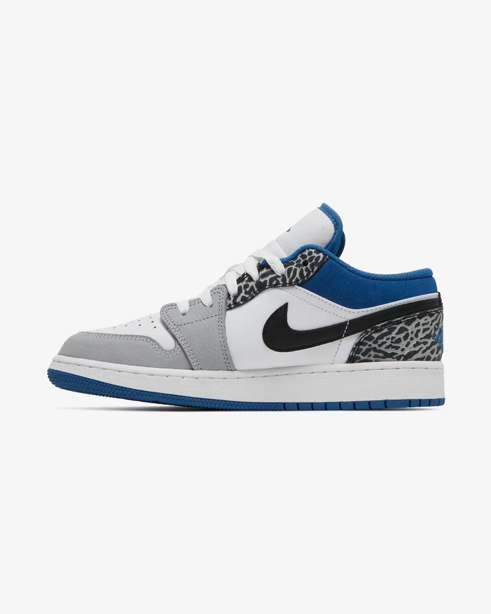 NIKE AIR JORDAN1 LOW GS SE WHITE GREY TRUE BLUE