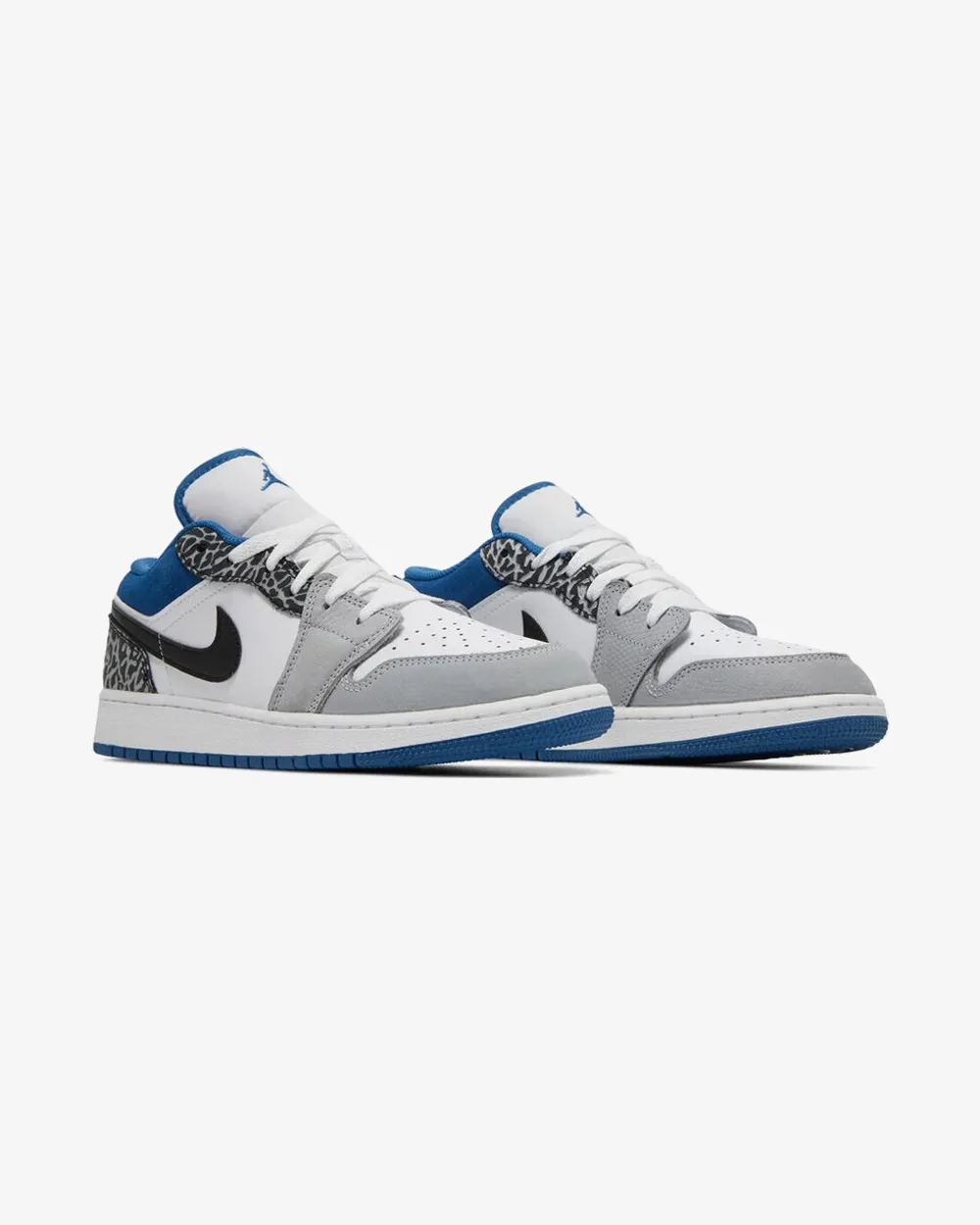 NIKE AIR JORDAN1 LOW GS SE WHITE GREY TRUE BLUE