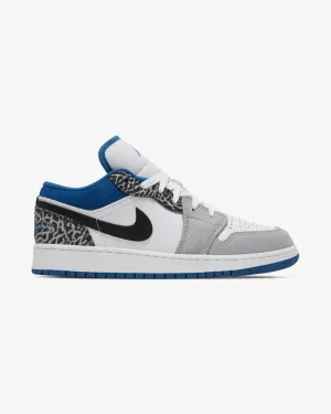 NIKE AIR JORDAN1 LOW GS SE WHITE GREY TRUE BLUE