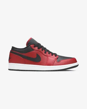 NIKE AIR JORDAN1 LOW REVERSE BRED PEBBLED SWOOSH