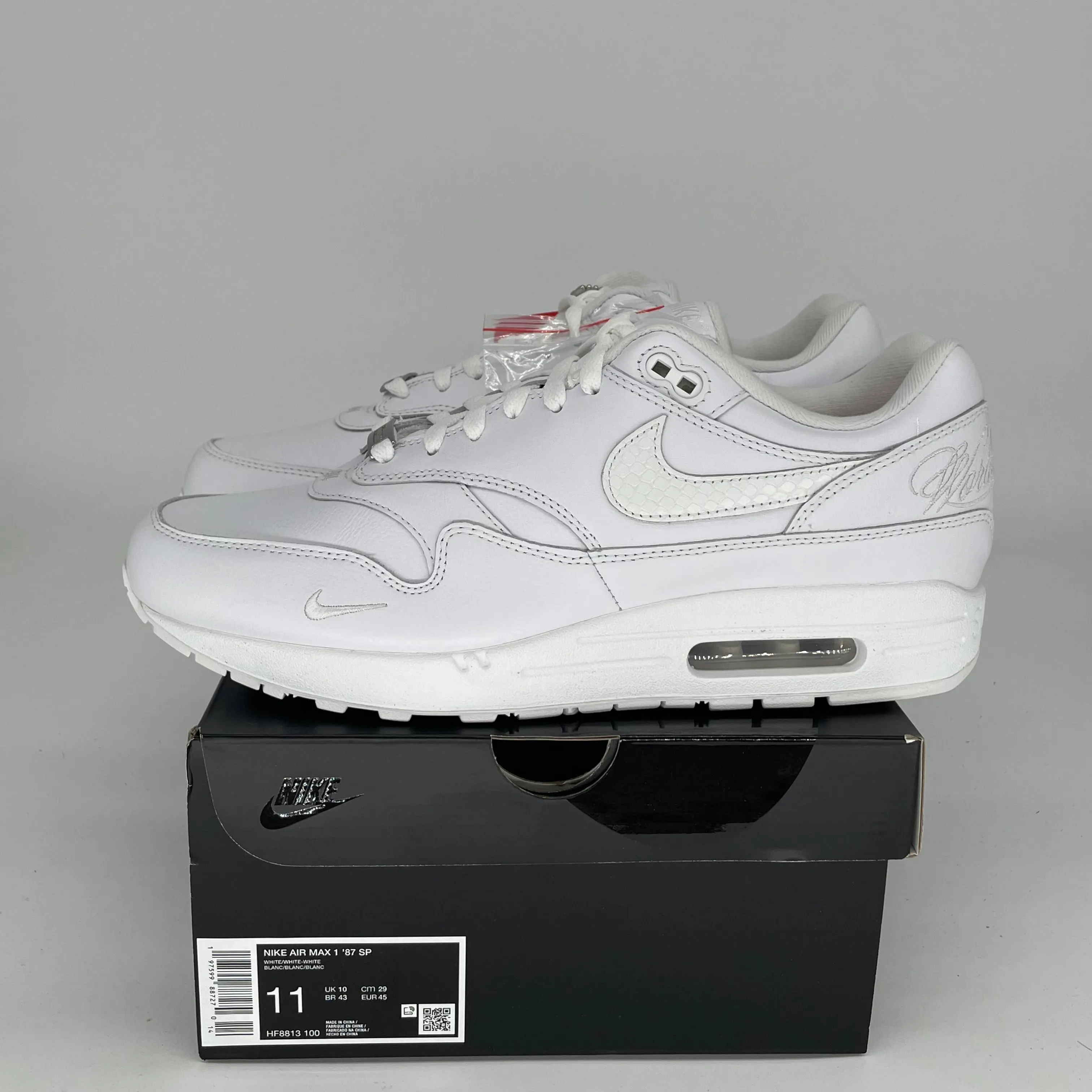 NIKE AIR MAX 1 SUPREME WHITE SIZE 11 HF8813-100