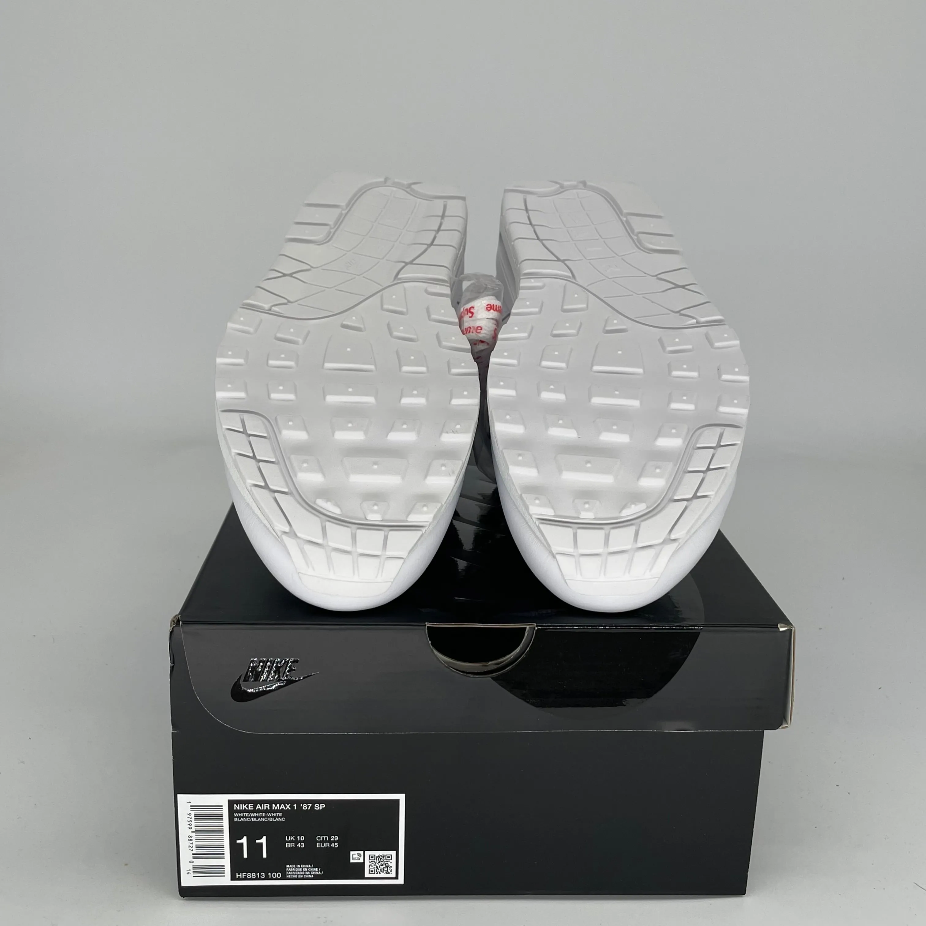 NIKE AIR MAX 1 SUPREME WHITE SIZE 11 HF8813-100
