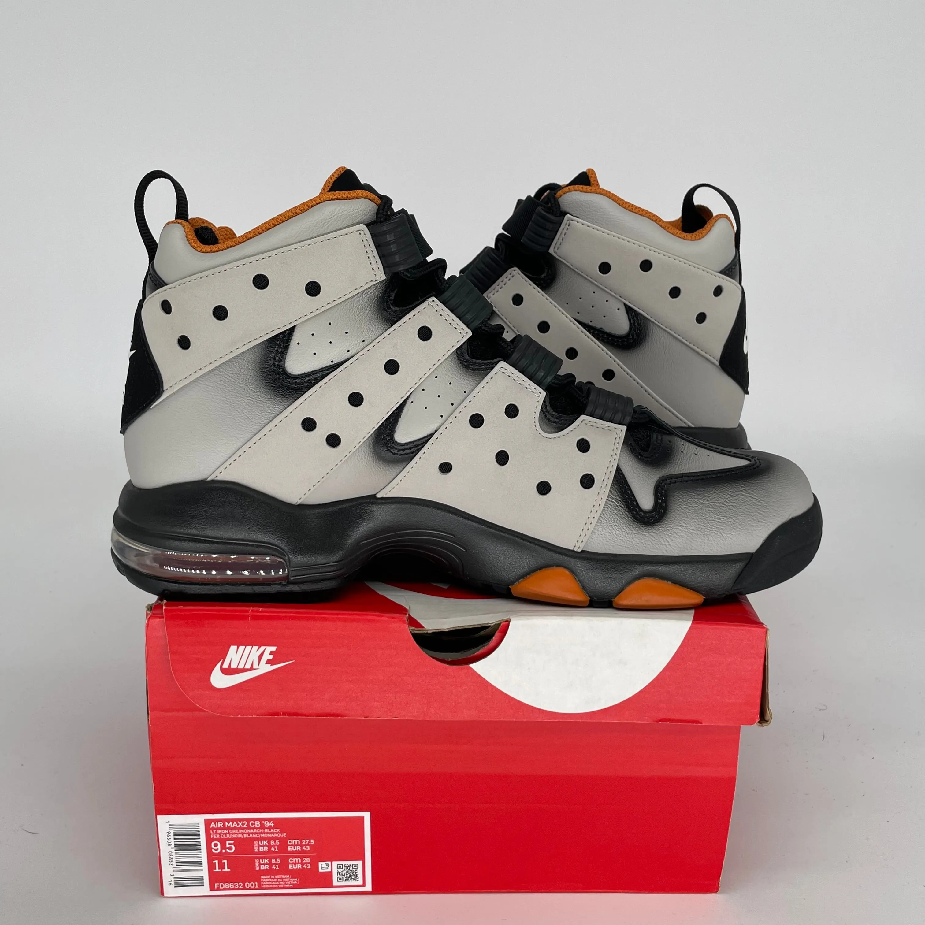 NIKE AIR MAX 2 CB 94 AIRBRUSHED LIGHT IRON ORE SIZE 9.5 FD8632-001