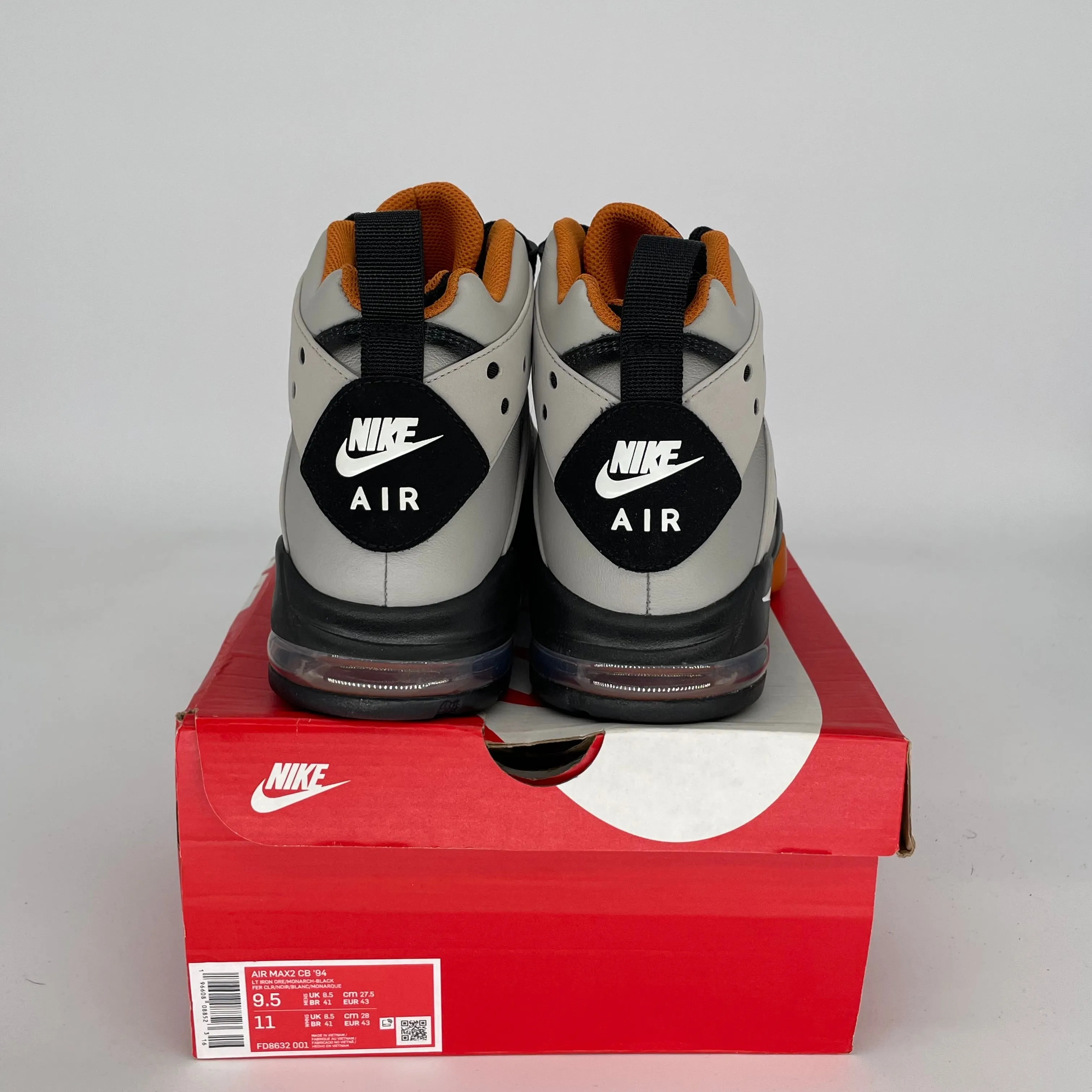 NIKE AIR MAX 2 CB 94 AIRBRUSHED LIGHT IRON ORE SIZE 9.5 FD8632-001