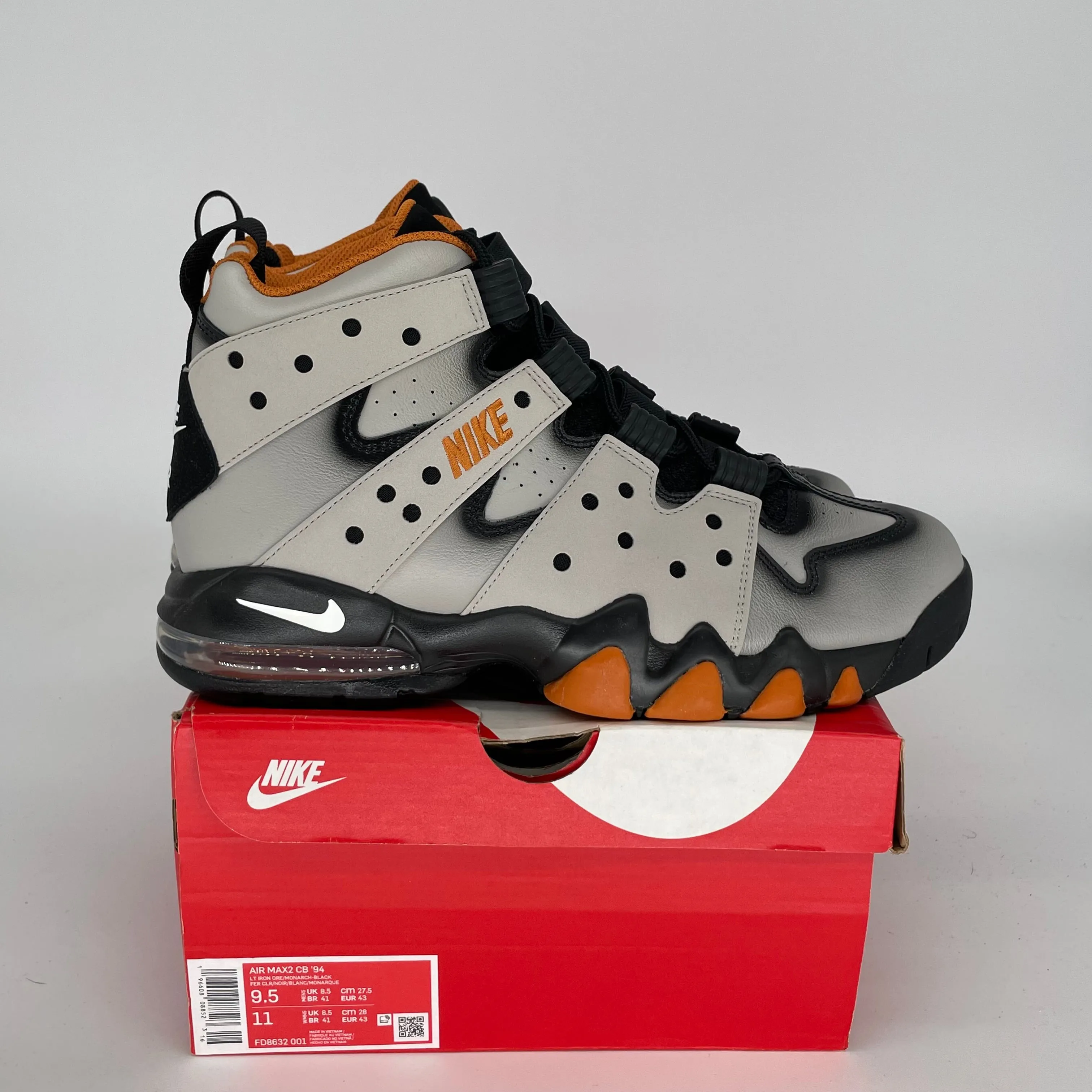 NIKE AIR MAX 2 CB 94 AIRBRUSHED LIGHT IRON ORE SIZE 9.5 FD8632-001