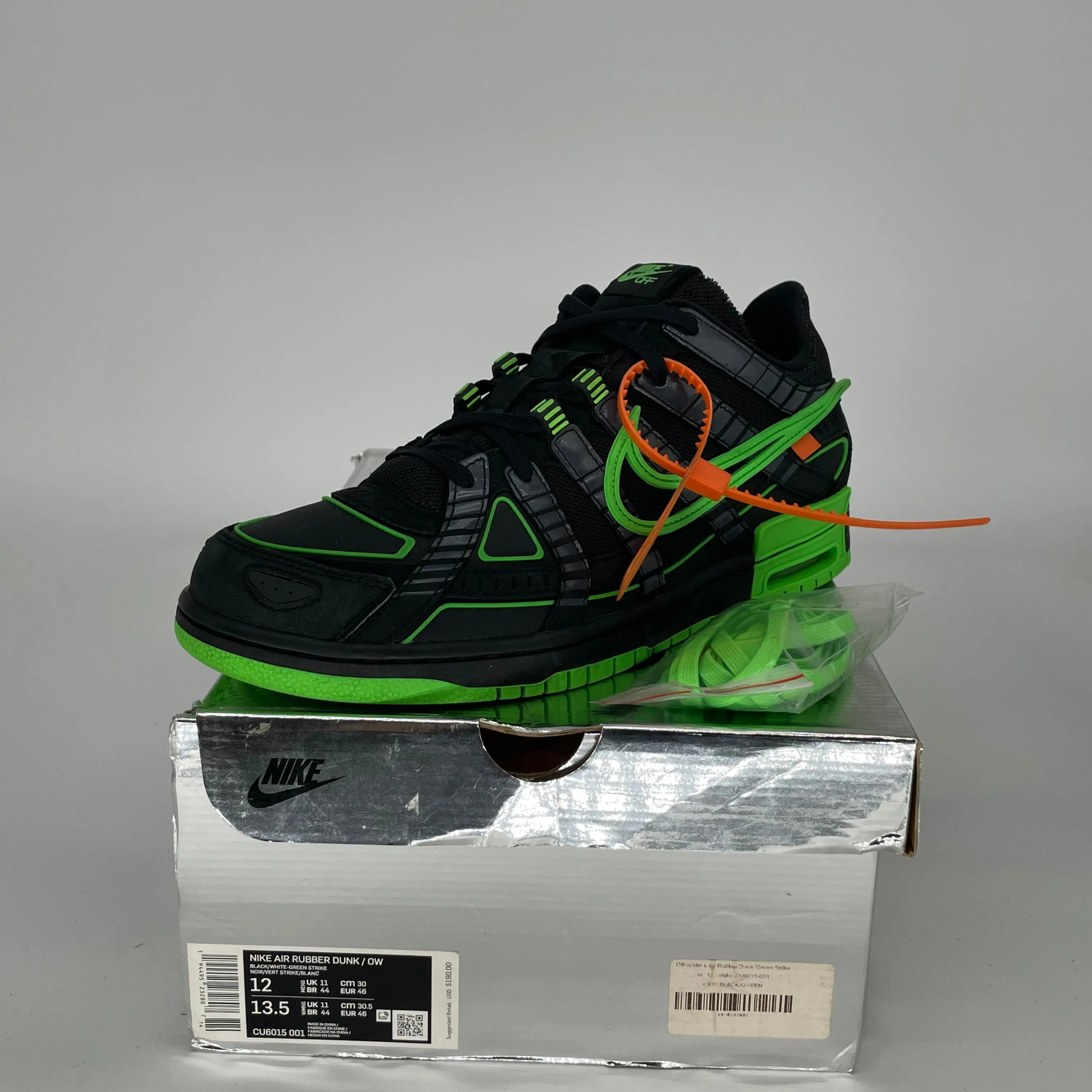 NIKE AIR RUBBER DUNK LOW OFF WHITE GREEN STRIKE SIZE 12 CU6015-001