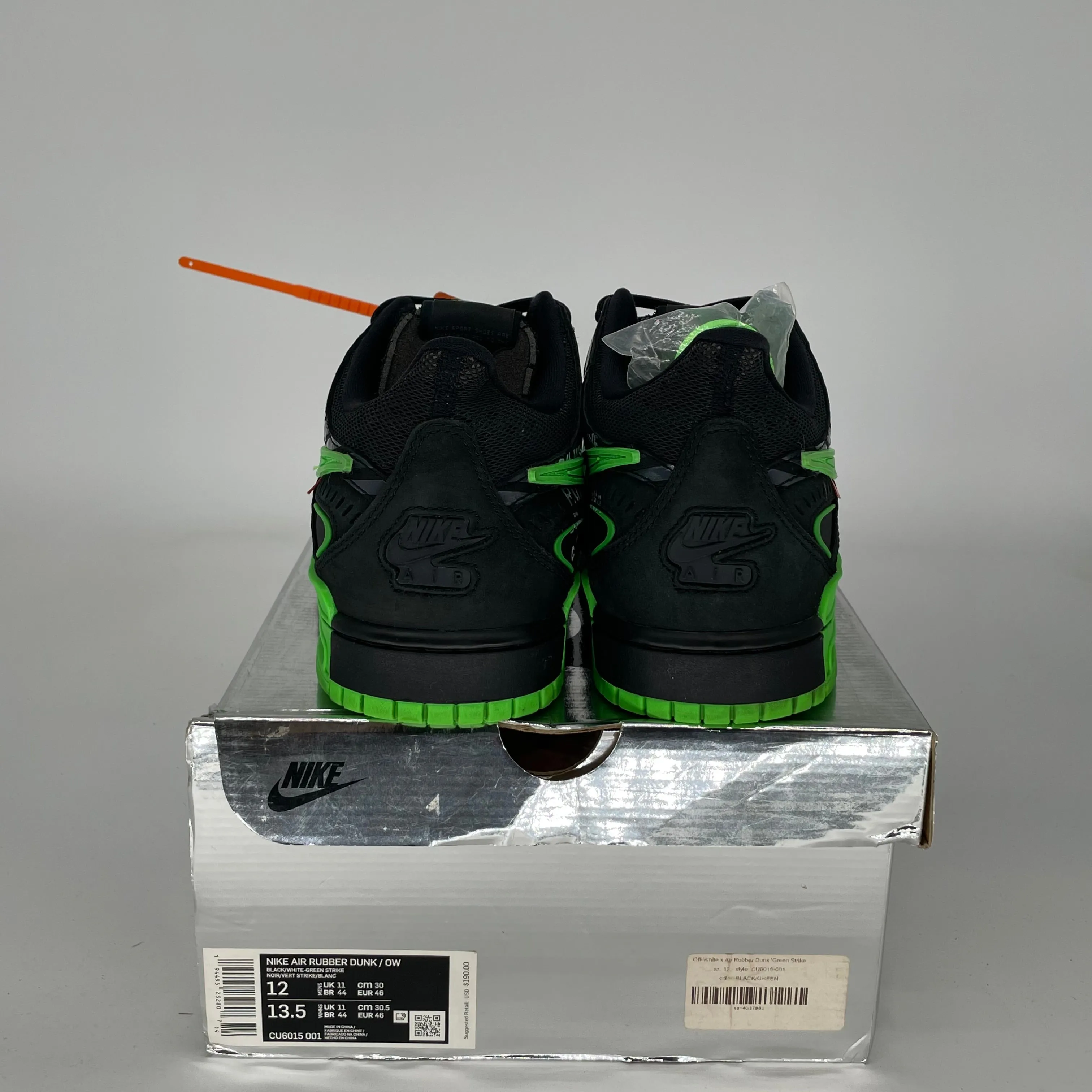 NIKE AIR RUBBER DUNK LOW OFF WHITE GREEN STRIKE SIZE 12 CU6015-001