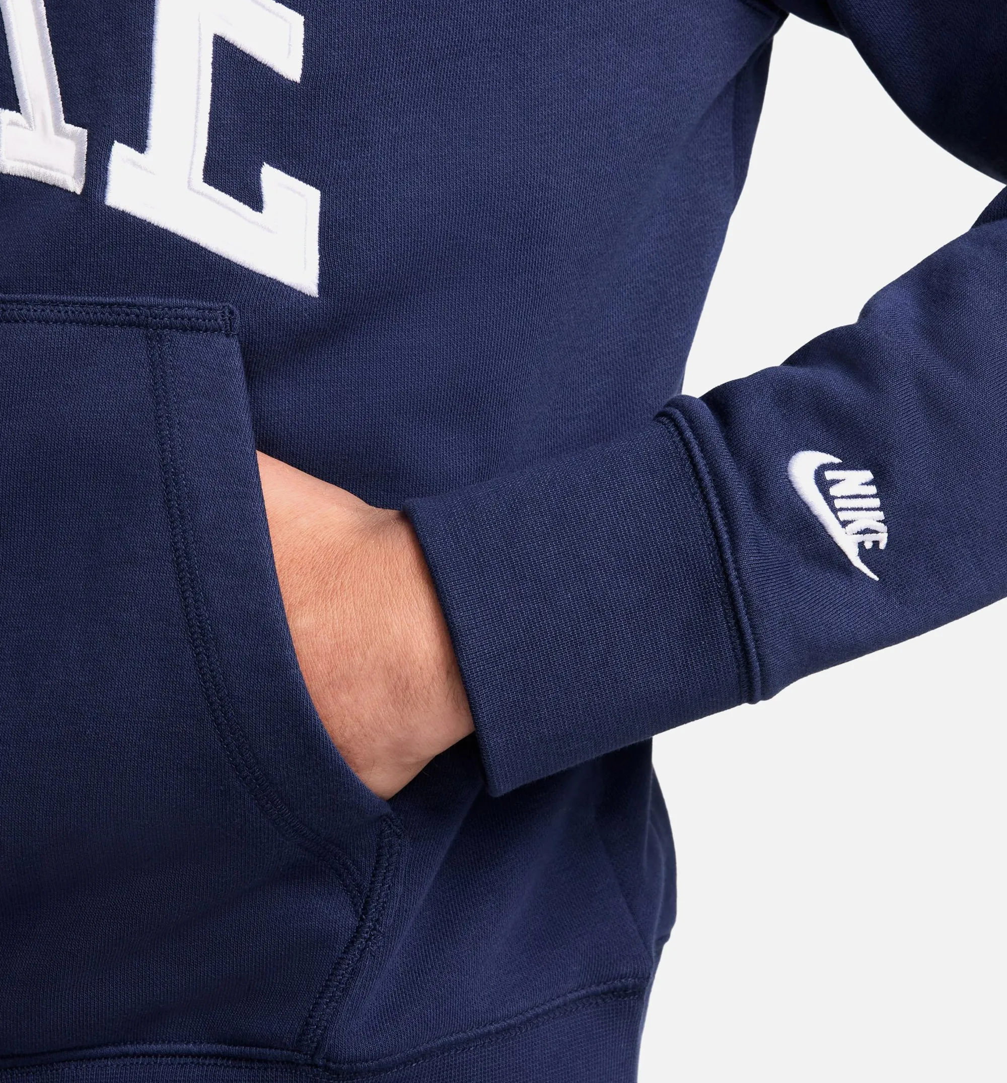 Nike Clothing Club Fleece Polo Mens Long Sleeve Shirt - Blue