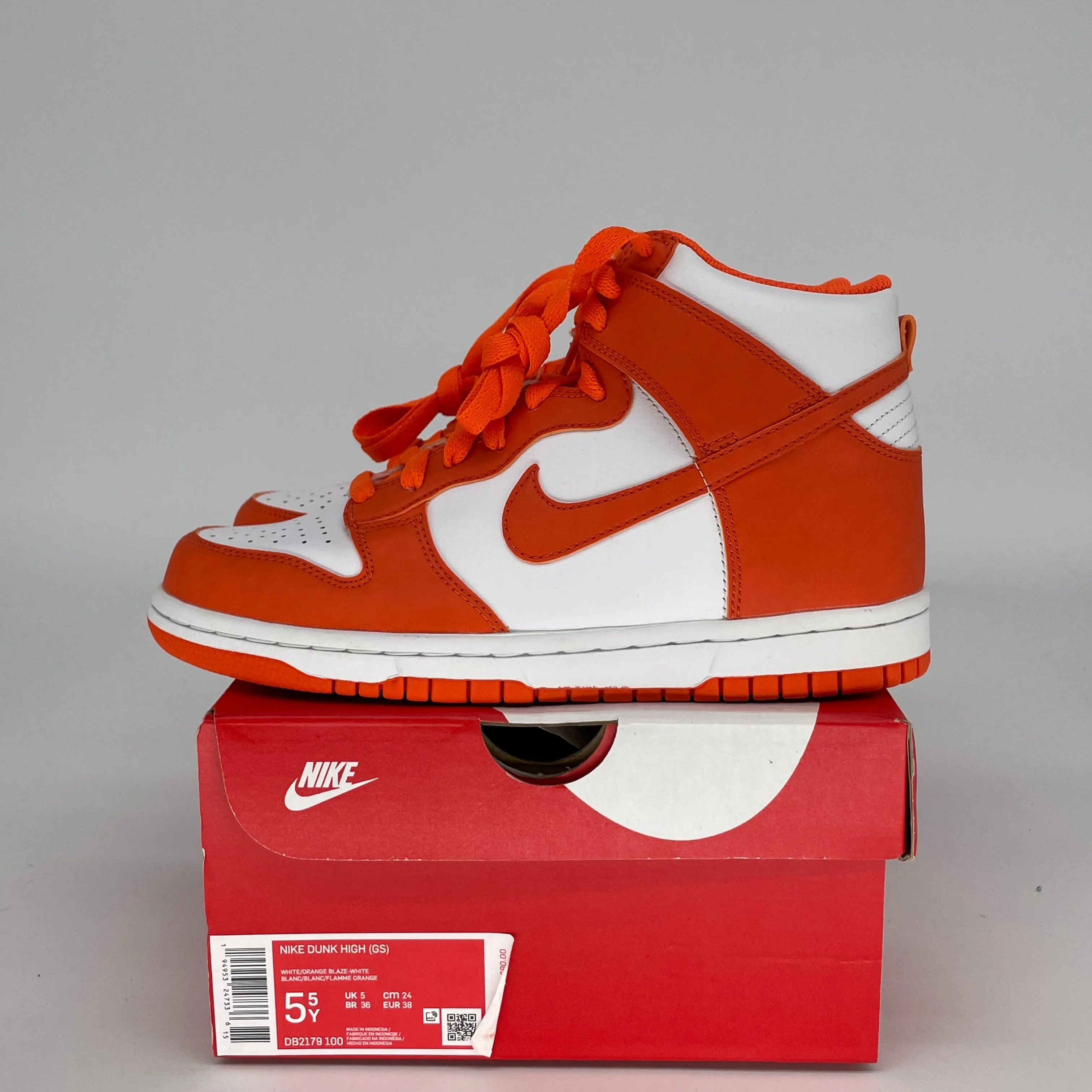 NIKE DUNK HIGH SYRACUSE SIZE 5.5Y DB2179-100