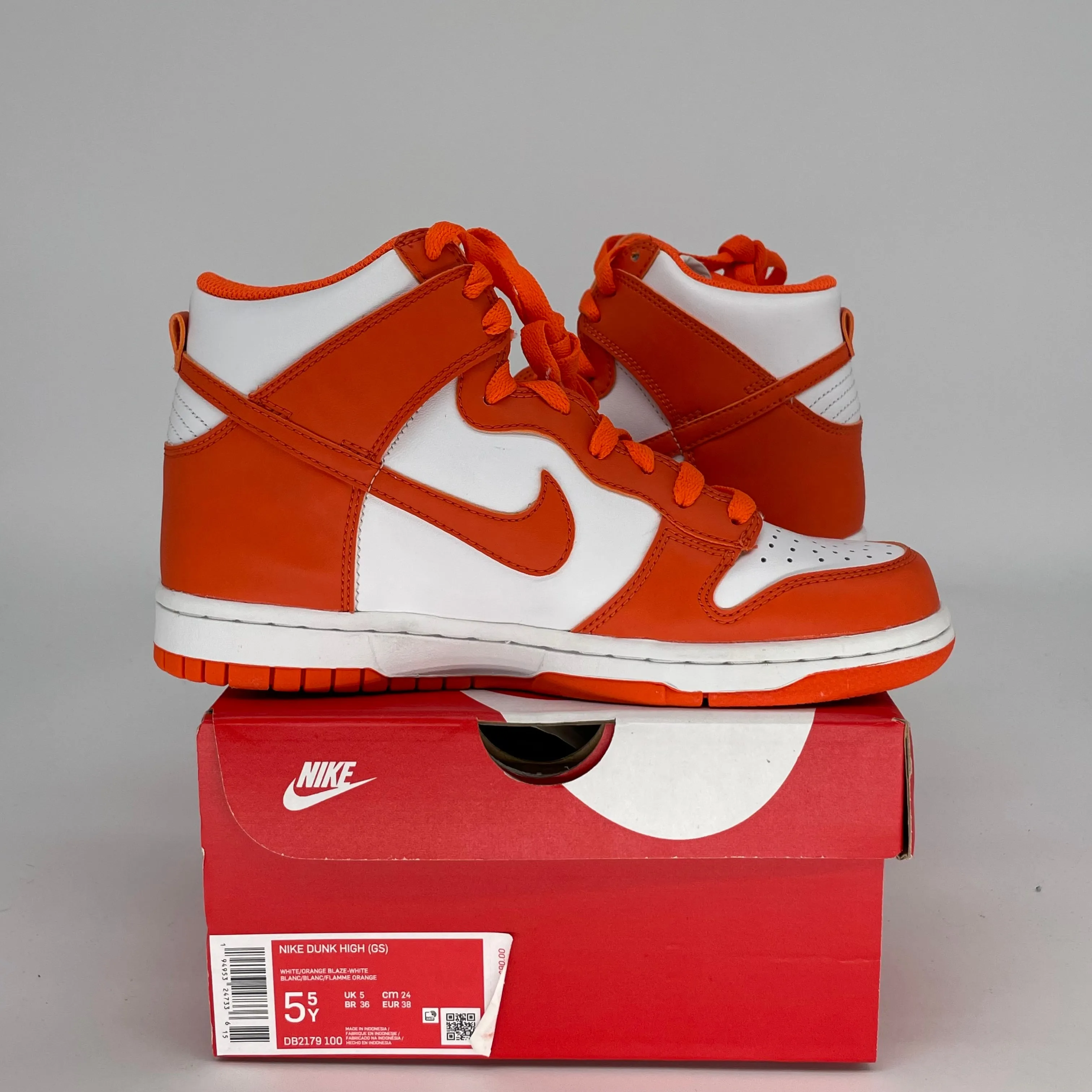 NIKE DUNK HIGH SYRACUSE SIZE 5.5Y DB2179-100
