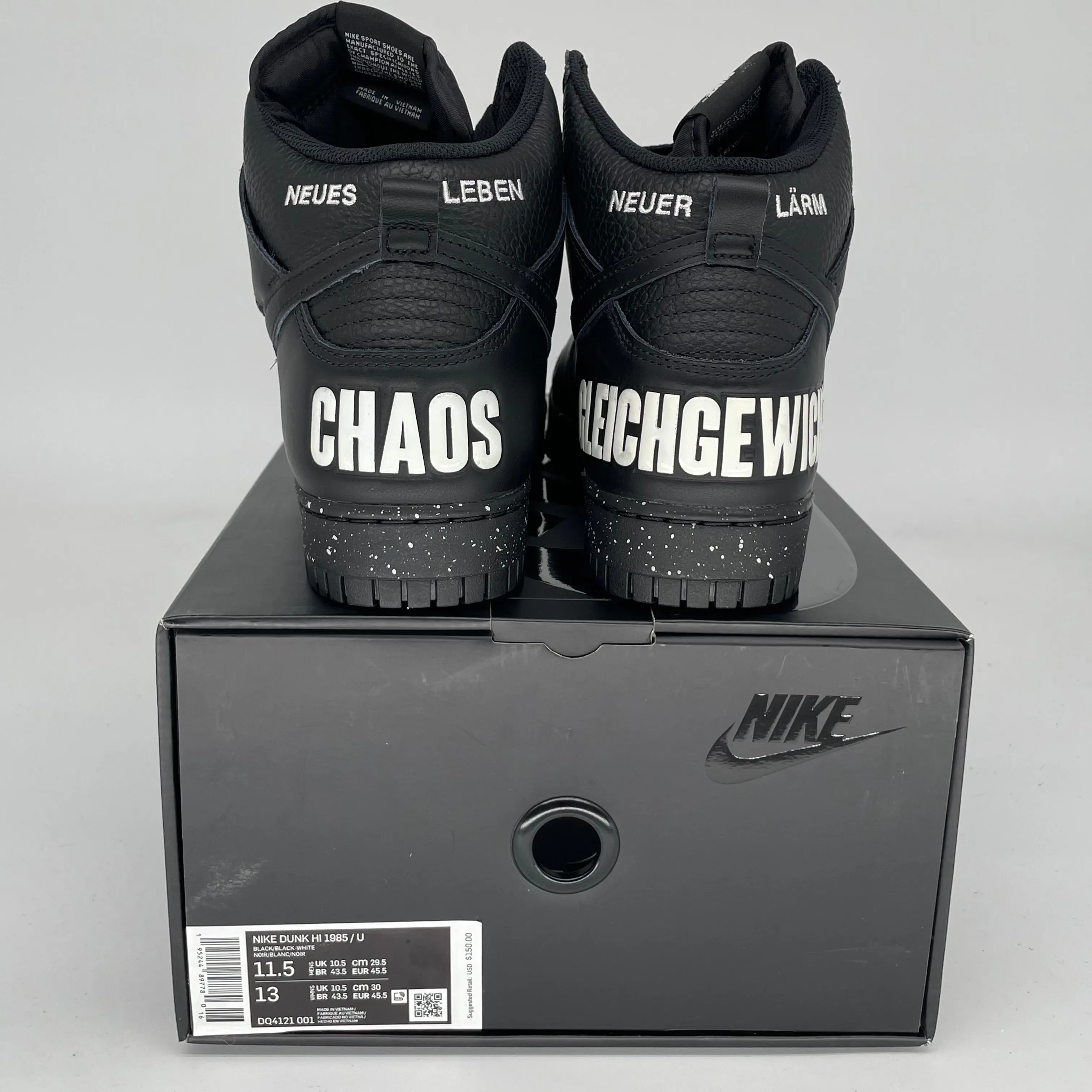 NIKE DUNK HIGH UNDERCOVER CHAOS BLACK SIZE 11.5 DQ4121-001
