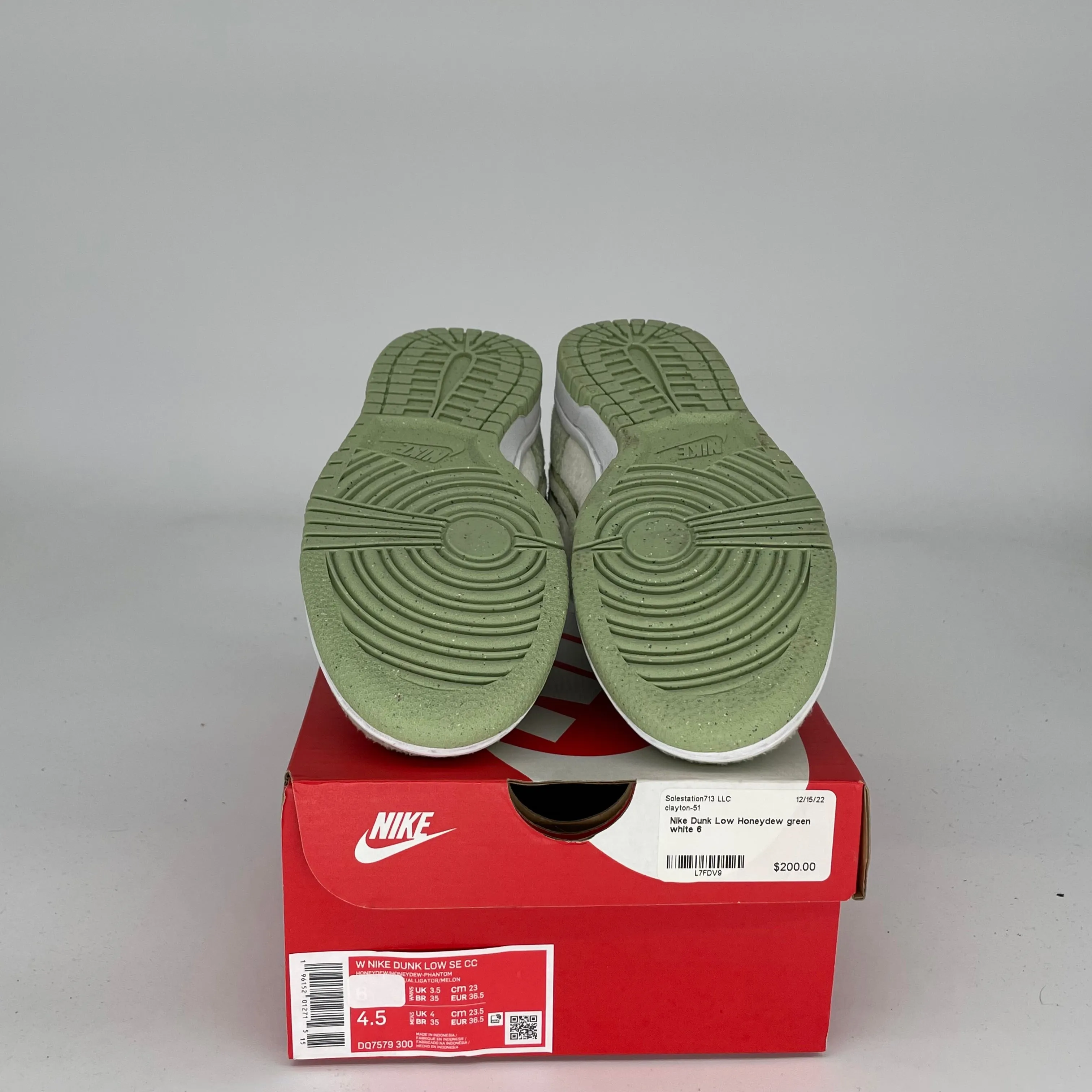 NIKE DUNK LOW FLEECE PACK HONEYDEW W SIZE 4.5/6W DQ7579-300