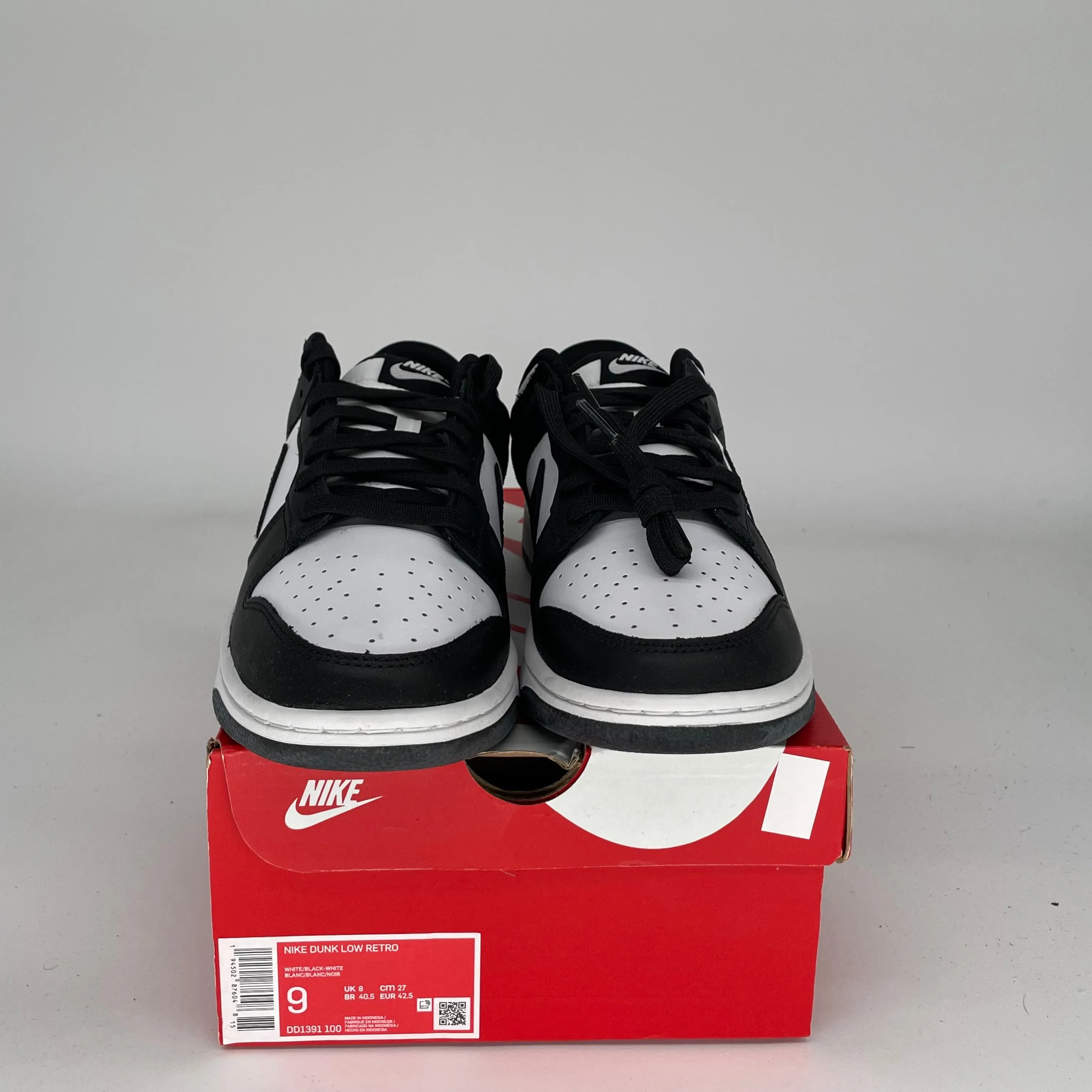 NIKE DUNK LOW PANDA SIZE 9 DD1391-100