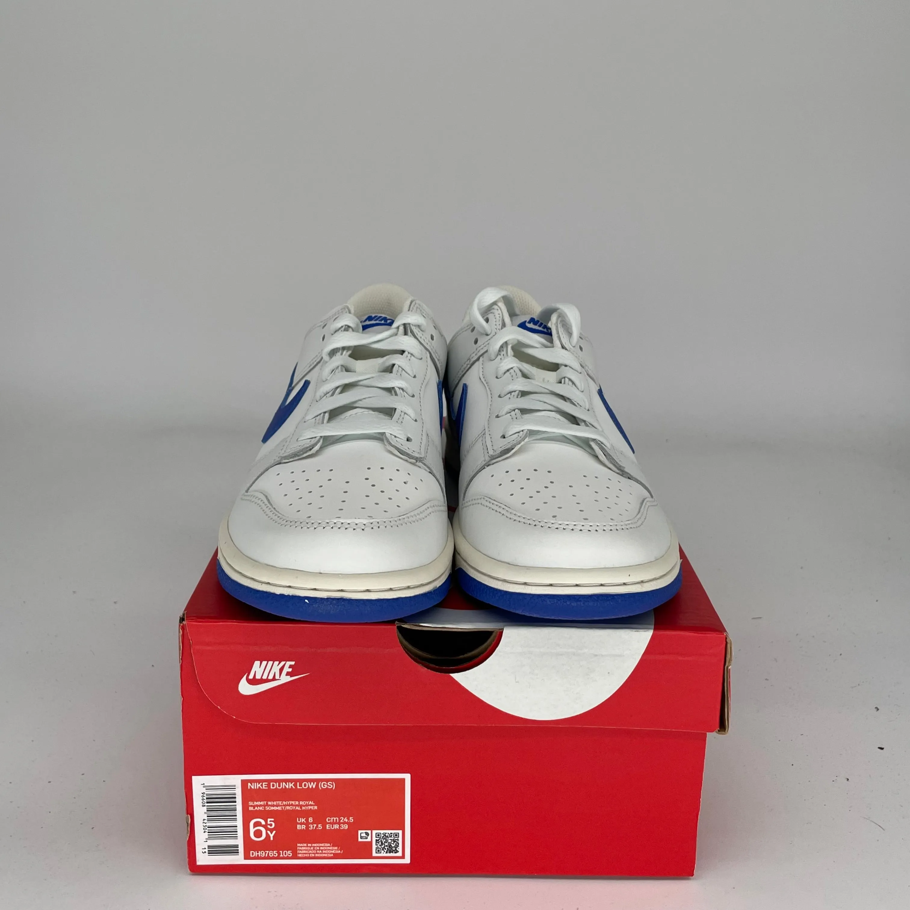 NIKE DUNK LOW SUMMIT WHITE HYPER ROYAL SIZE 6.5Y DH9765-105