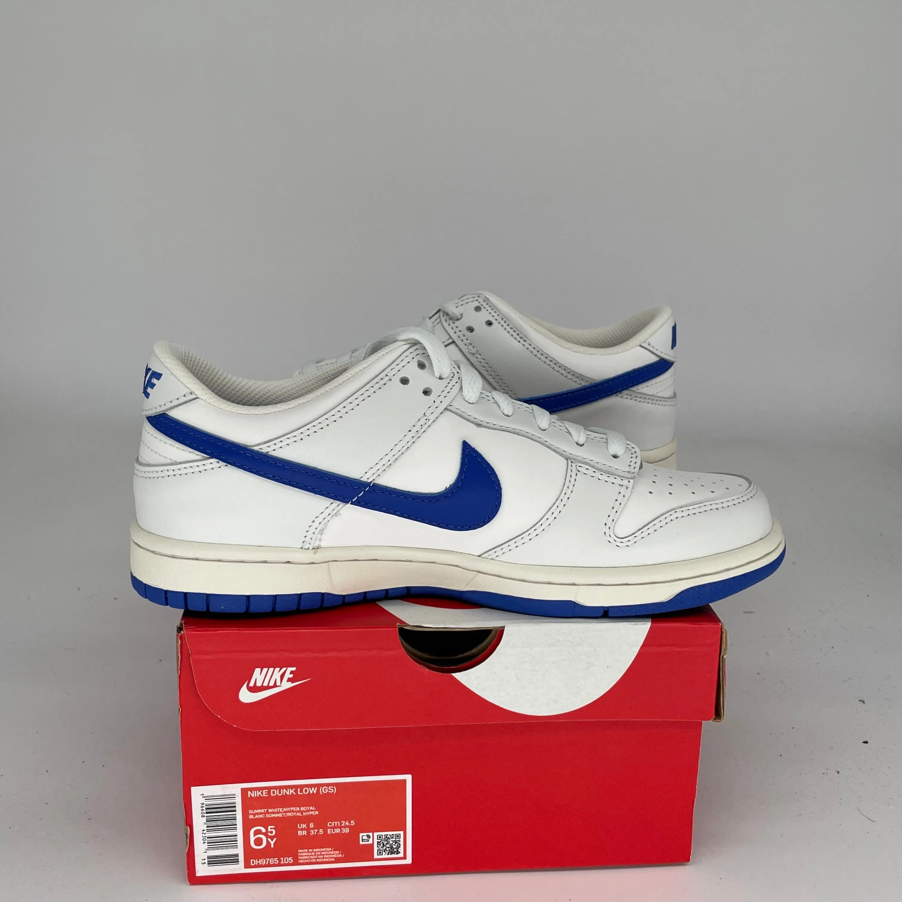 NIKE DUNK LOW SUMMIT WHITE HYPER ROYAL SIZE 6.5Y DH9765-105