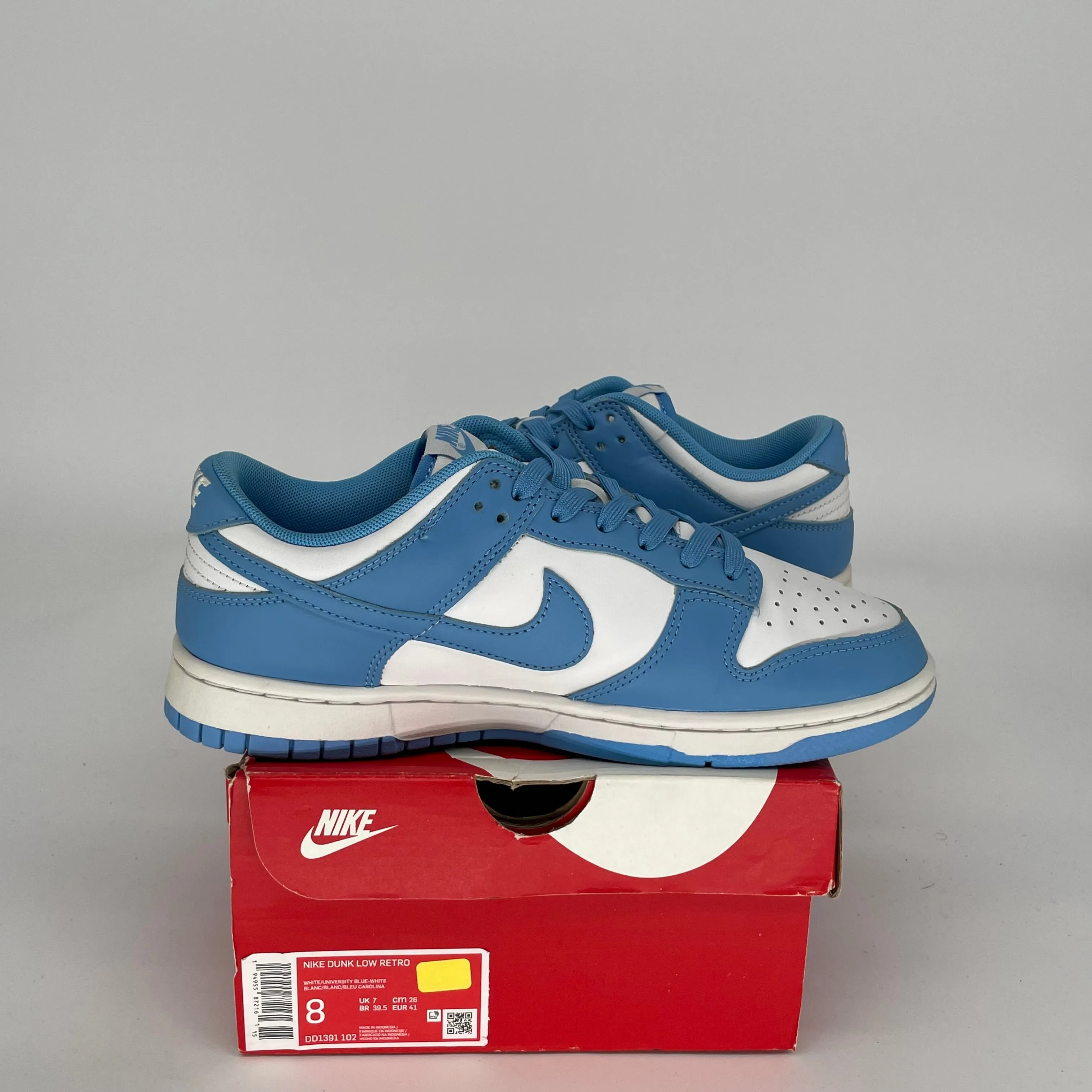 NIKE DUNK LOW UNC SIZE 8 DD1391-102