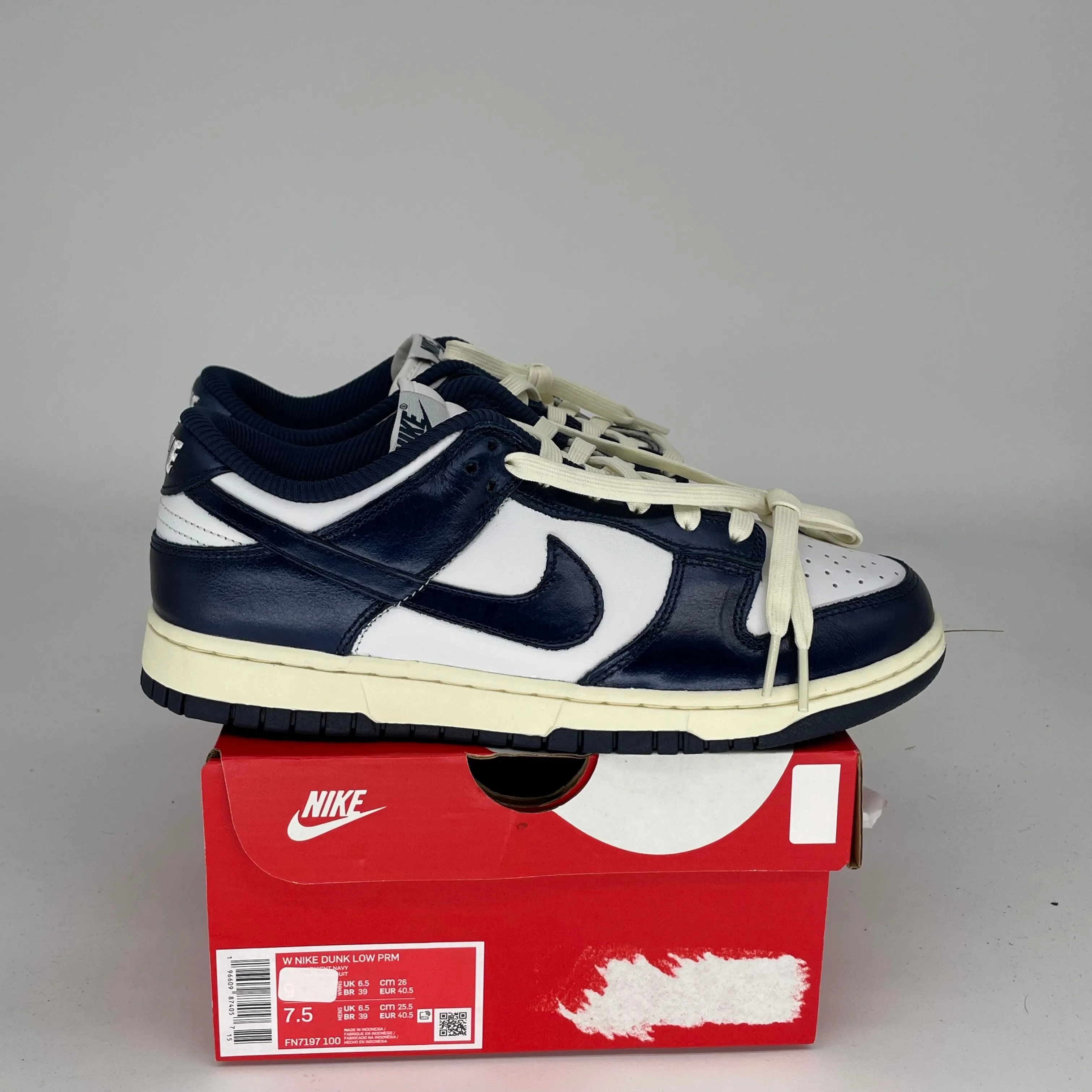 NIKE DUNK LOW VINTAGE NAVY W SIZE 7.5/9W FN7197-100