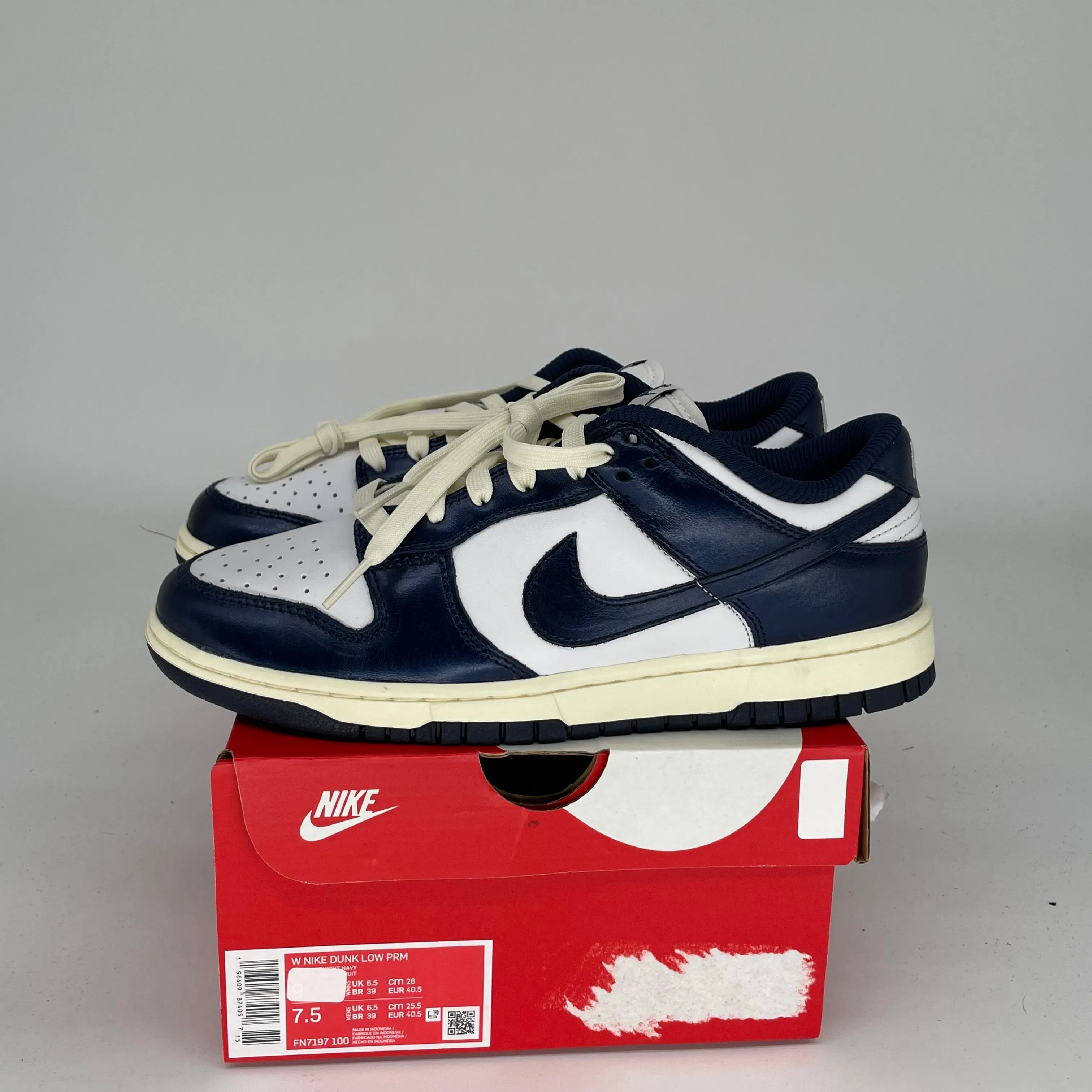 NIKE DUNK LOW VINTAGE NAVY W SIZE 7.5/9W FN7197-100