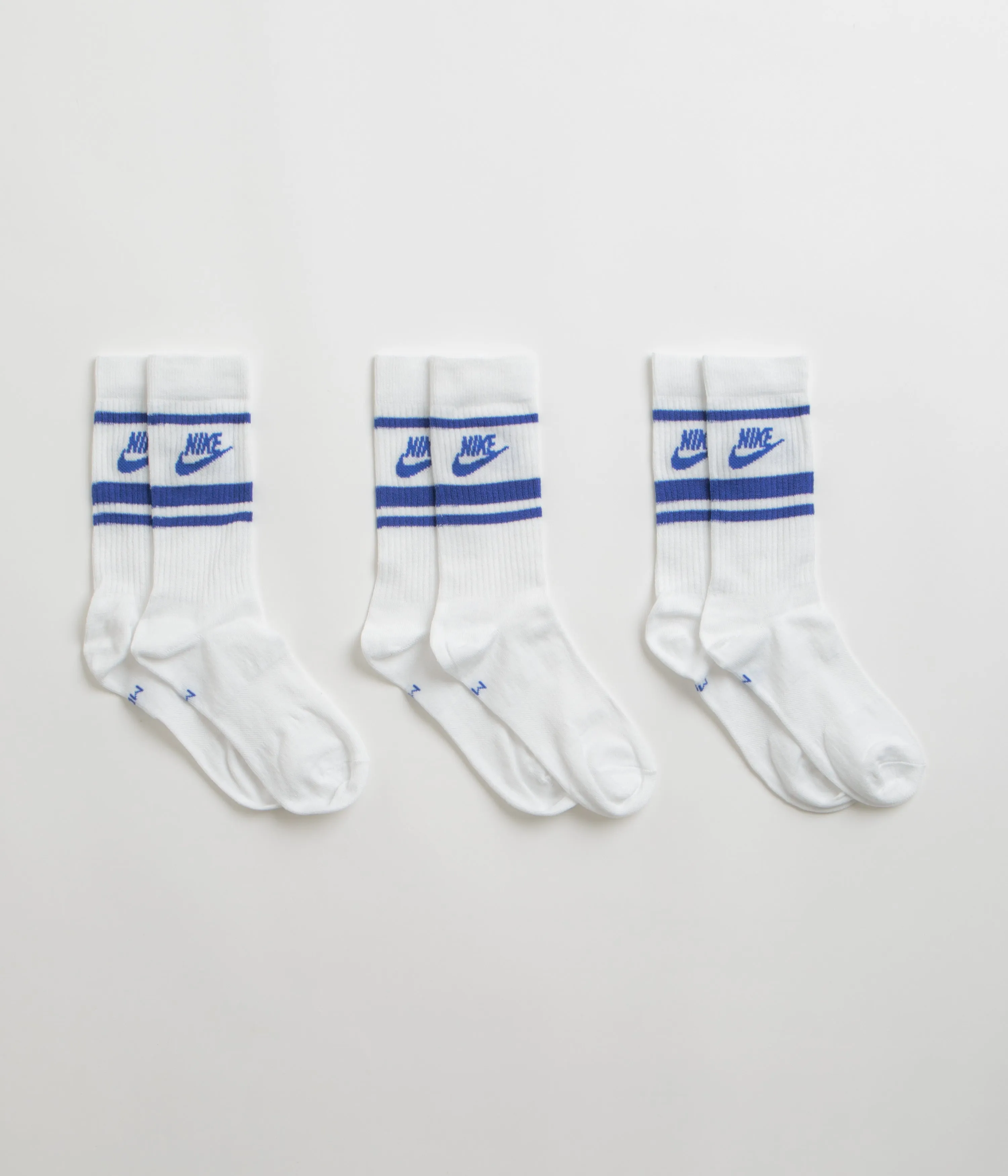 Nike Everyday Essential Crew Socks (3 Pair) - White / Game Royal / Game Royal Nike Sportswears