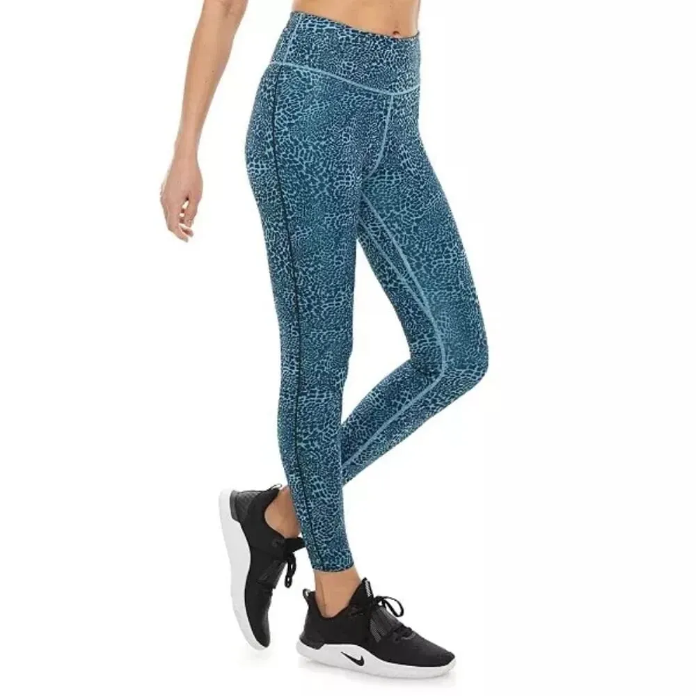 Nike One Leopard Tight Fit Cerulean Blue  CK3072-424 Women's