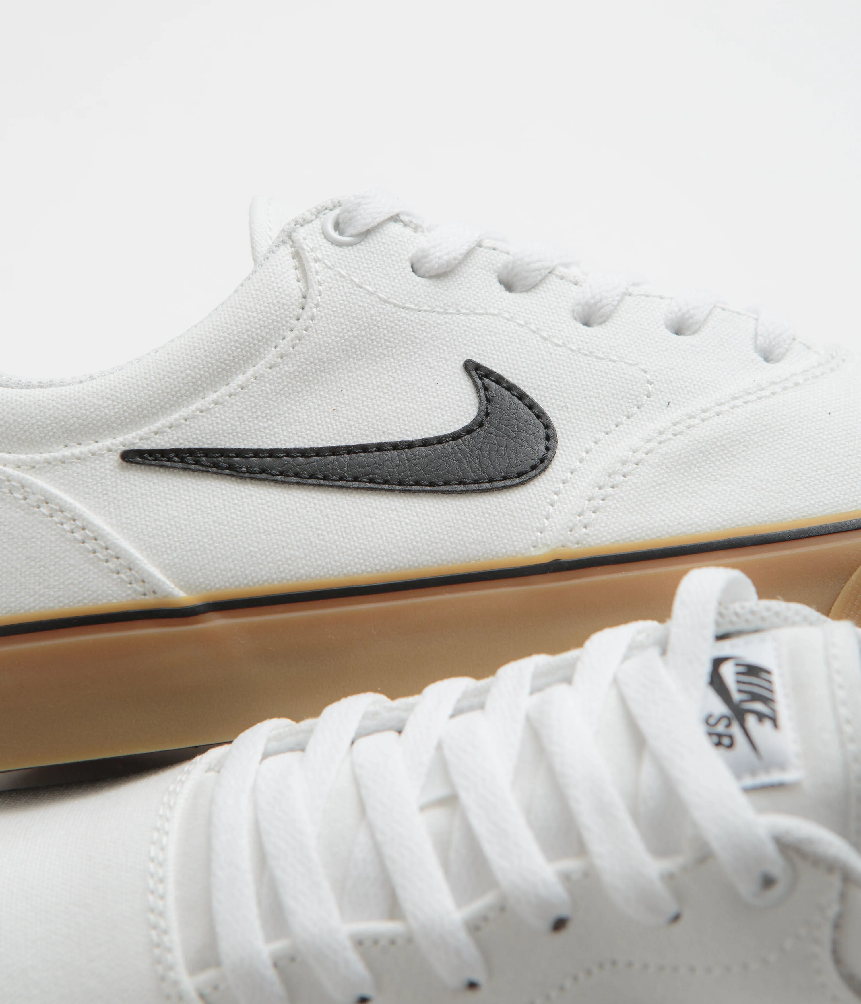 Nike SB Chron 2 Canvas Shoes - White / Black - White - Gum Light Brown Nike SB Clothing