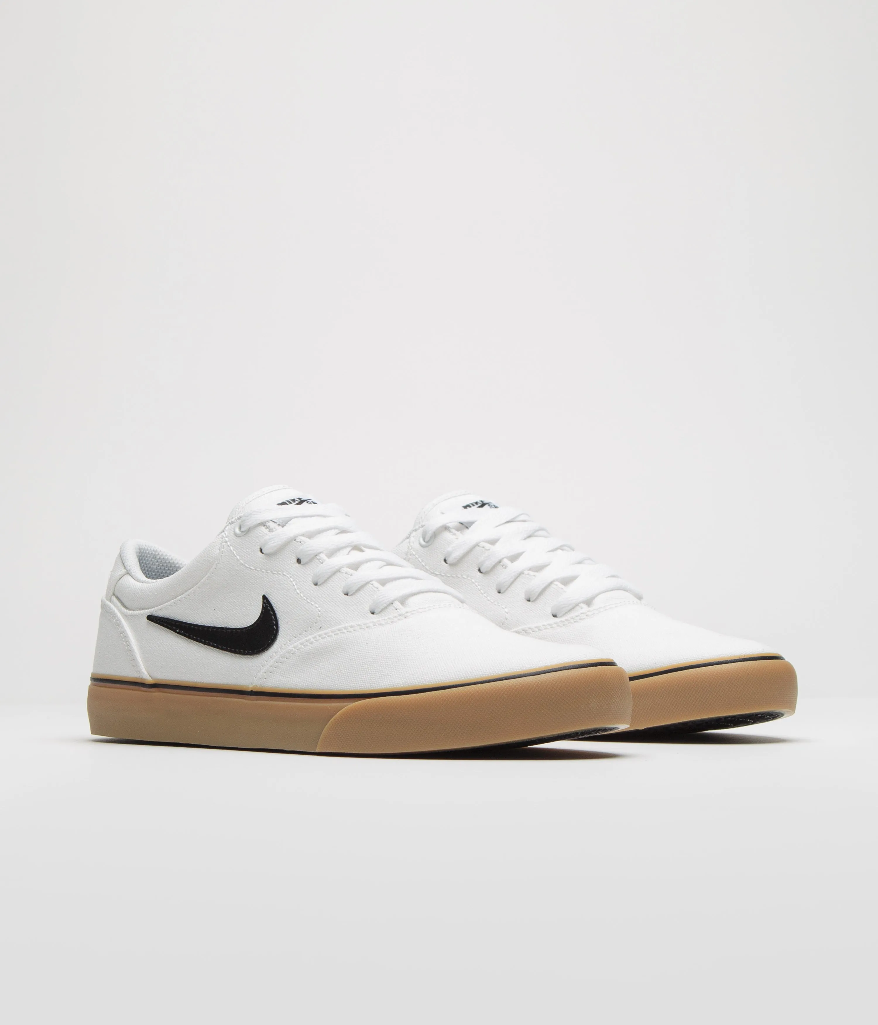 Nike SB Chron 2 Canvas Shoes - White / Black - White - Gum Light Brown Nike SB Clothing