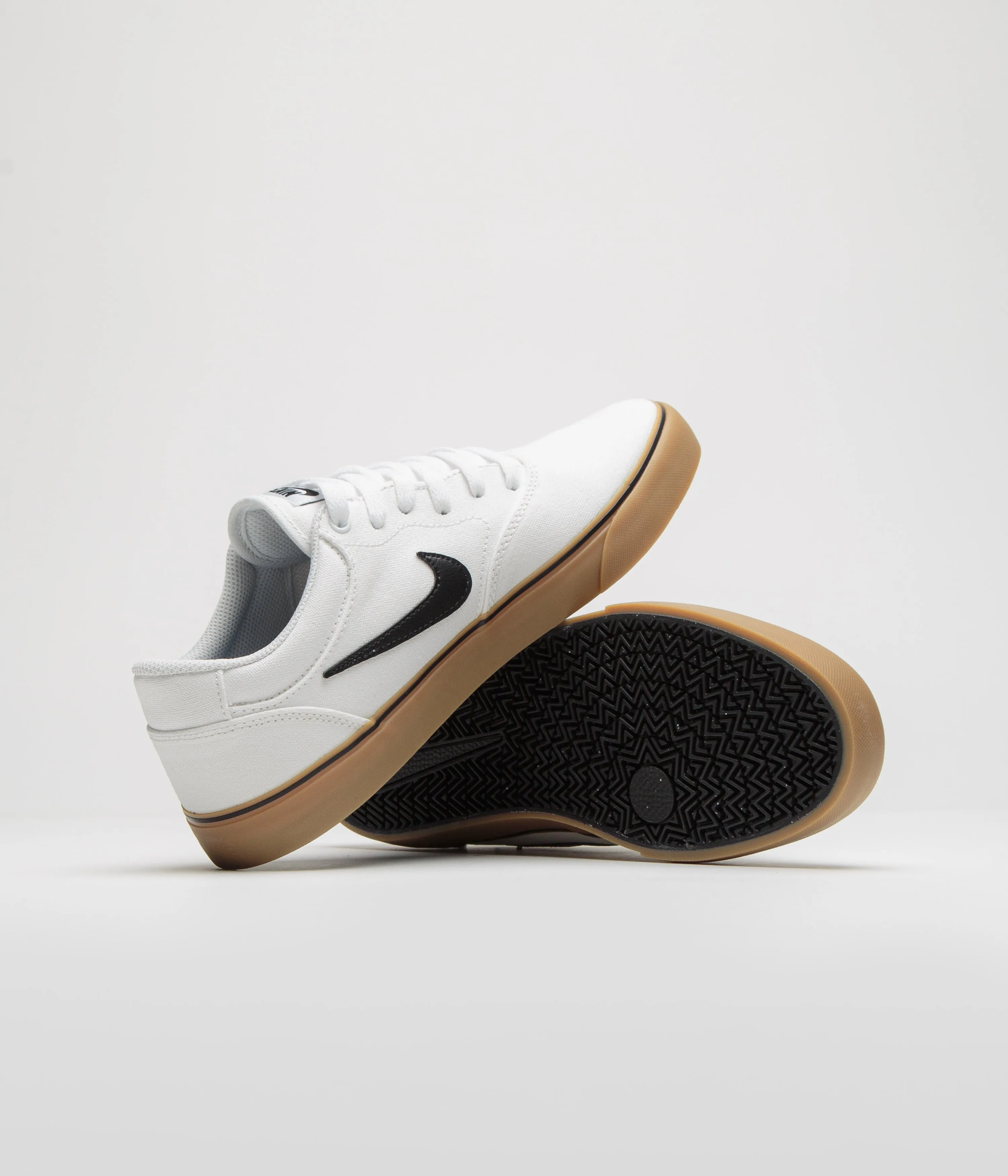 Nike SB Chron 2 Canvas Shoes - White / Black - White - Gum Light Brown Nike SB Clothing