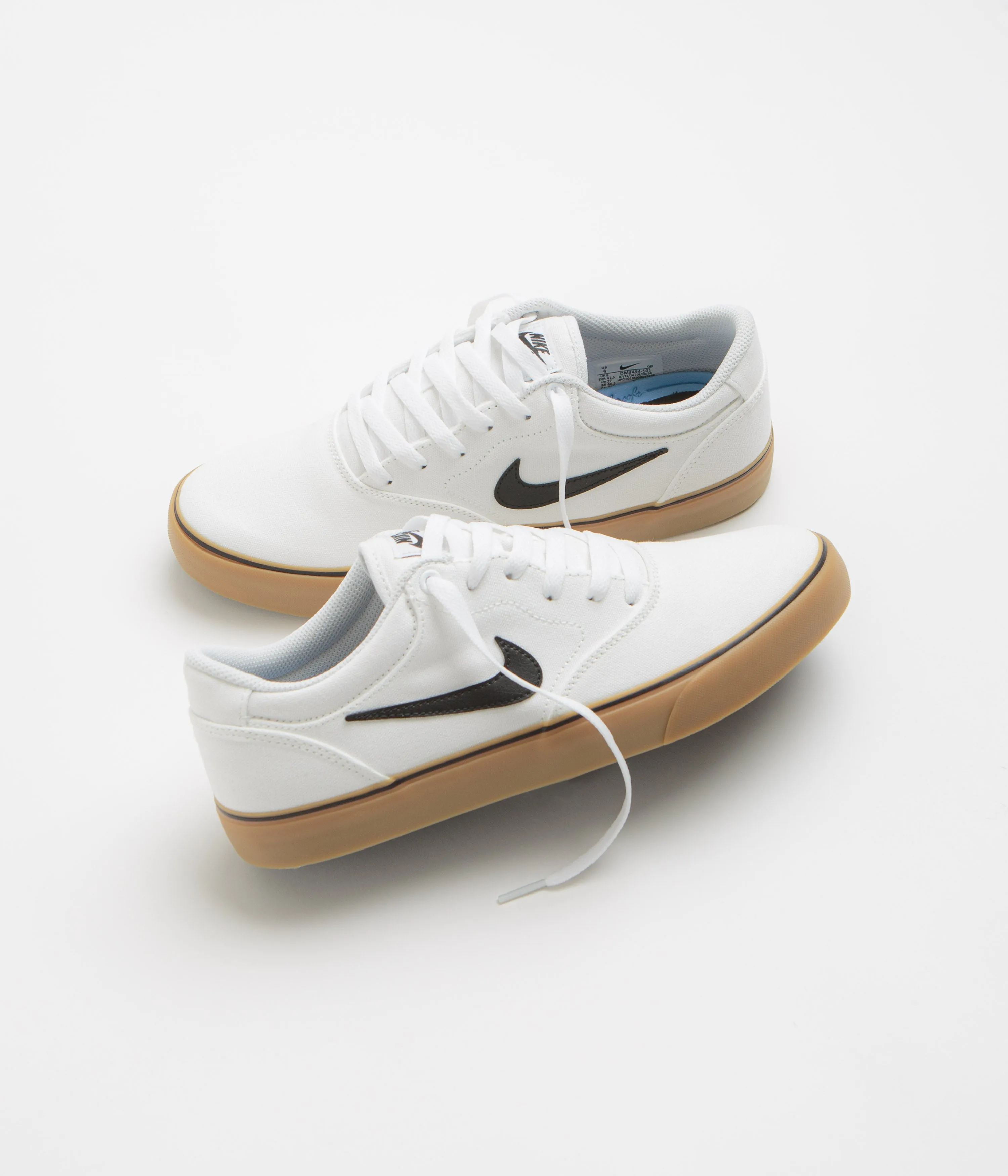 Nike SB Chron 2 Canvas Shoes - White / Black - White - Gum Light Brown Nike SB Clothing