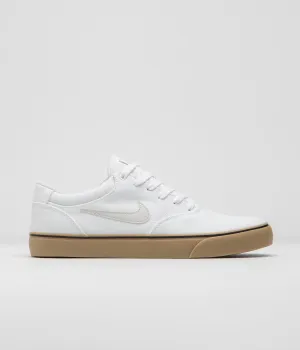 Nike SB Chron 2 Canvas Shoes - White / Light Bone - White - Gum Light Brown Nike SB Clothing