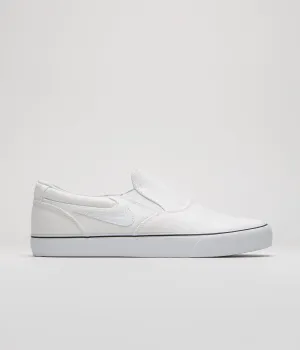 Nike SB Chron 2 Slip Shoes - White / White - White - Black Nike SB Clothing