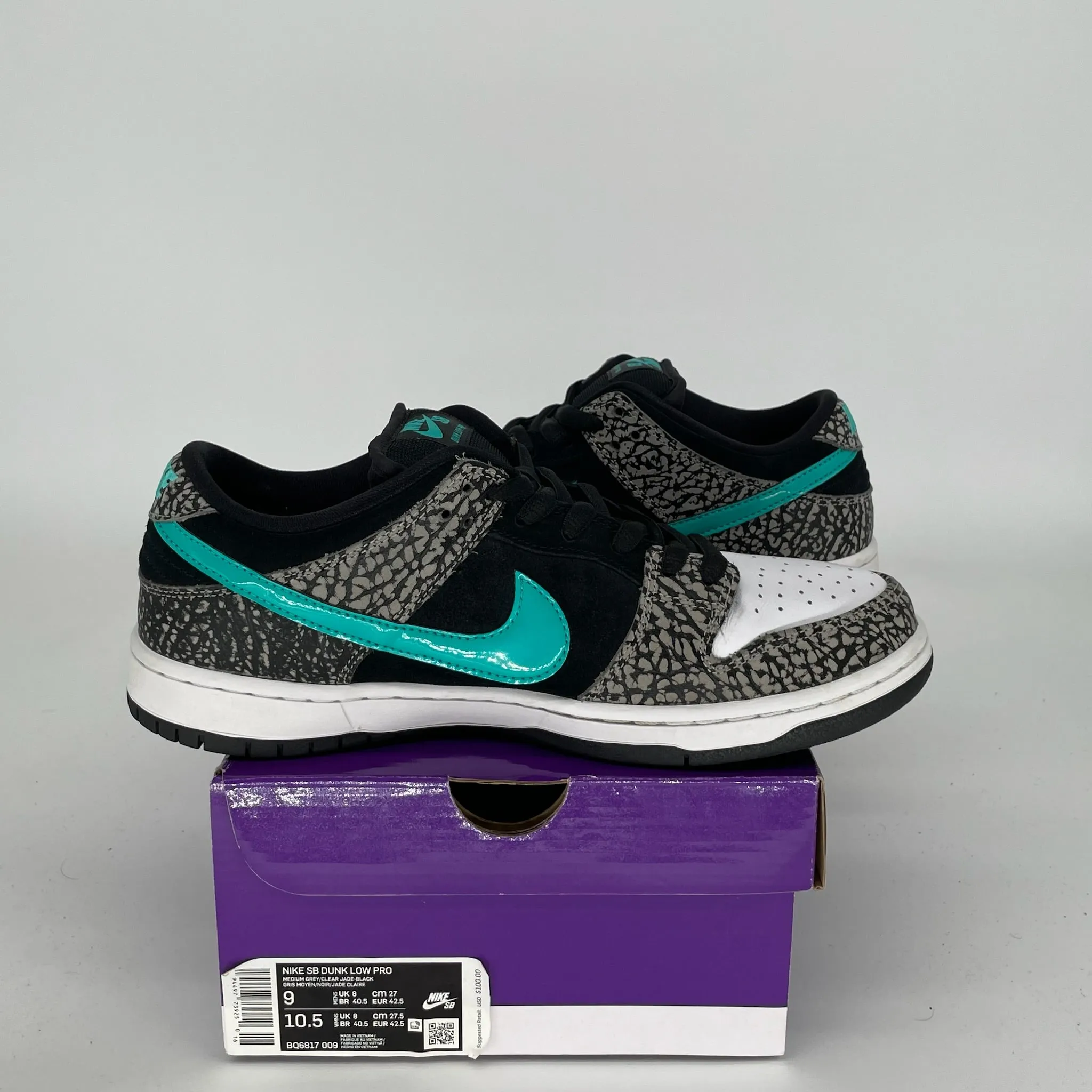 NIKE SB DUNK LOW ATMOS ELEPHANT SIZE 9 BQ6817-009