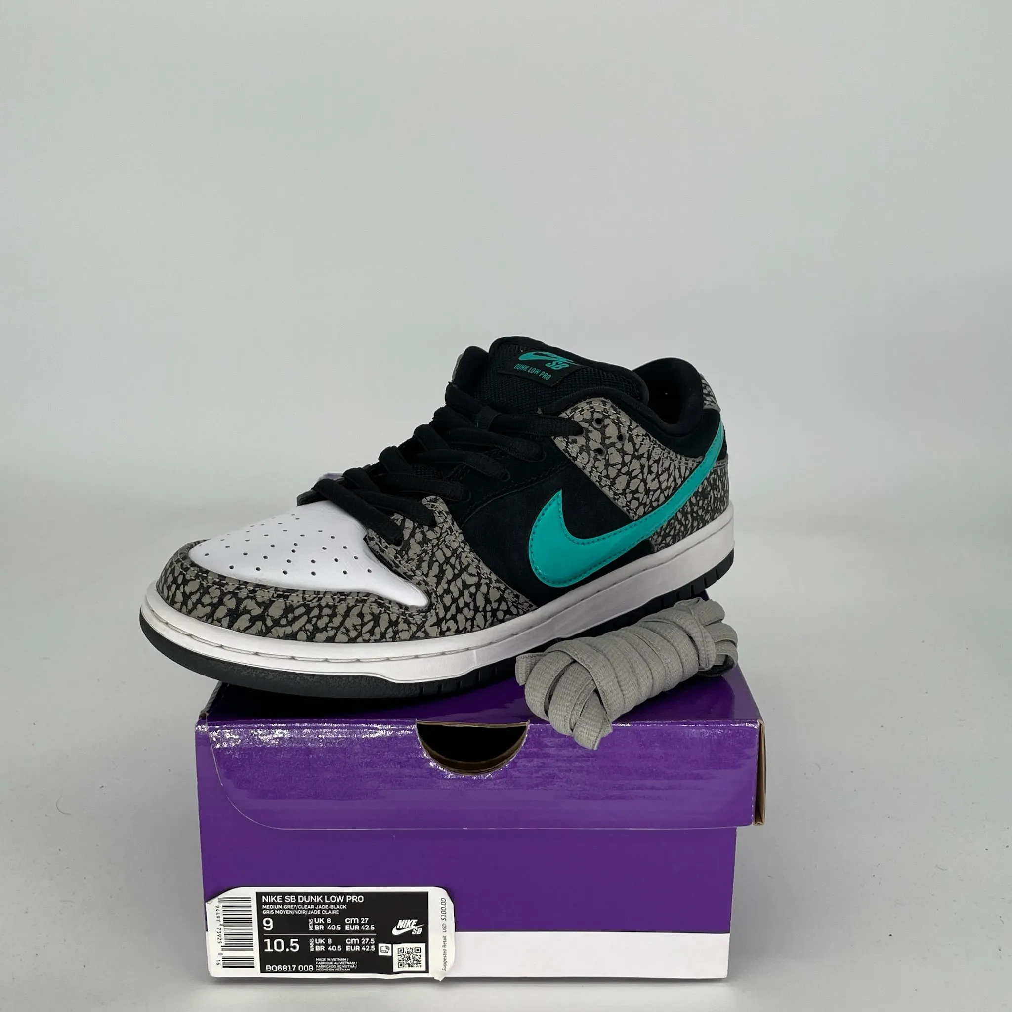 NIKE SB DUNK LOW ATMOS ELEPHANT SIZE 9 BQ6817-009