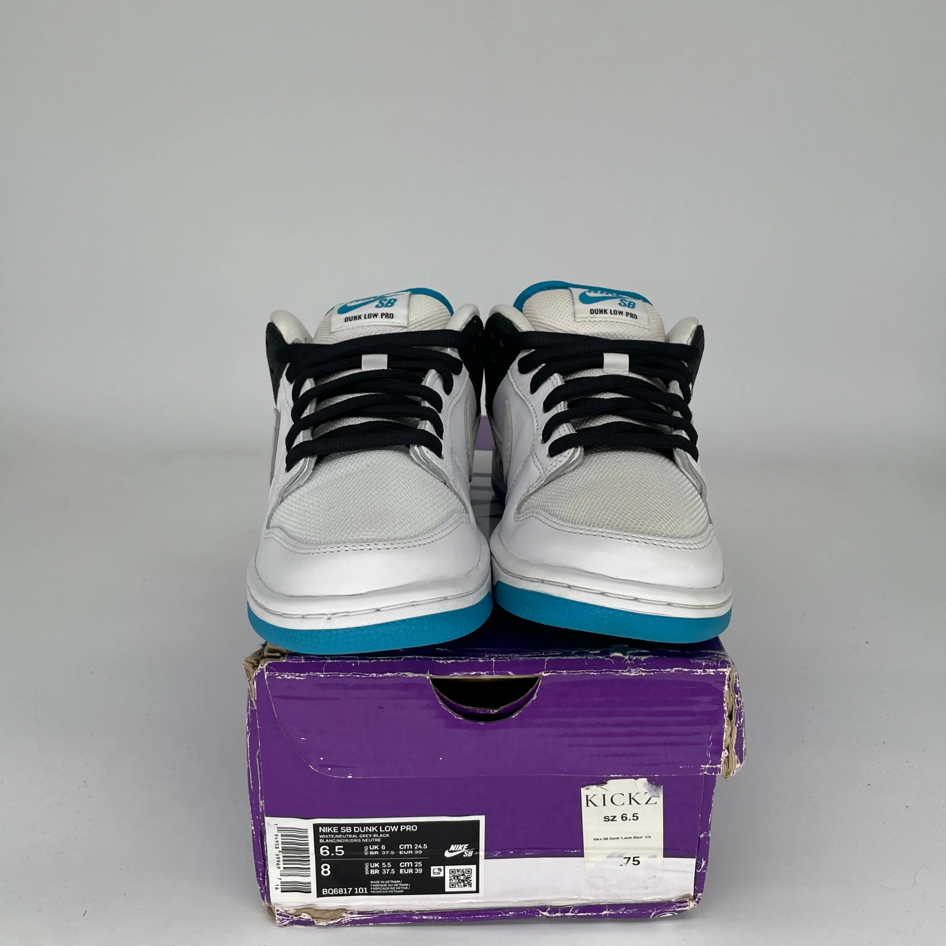NIKE SB DUNK LOW LASER BLUE SIZE 6.5 BQ6817-101