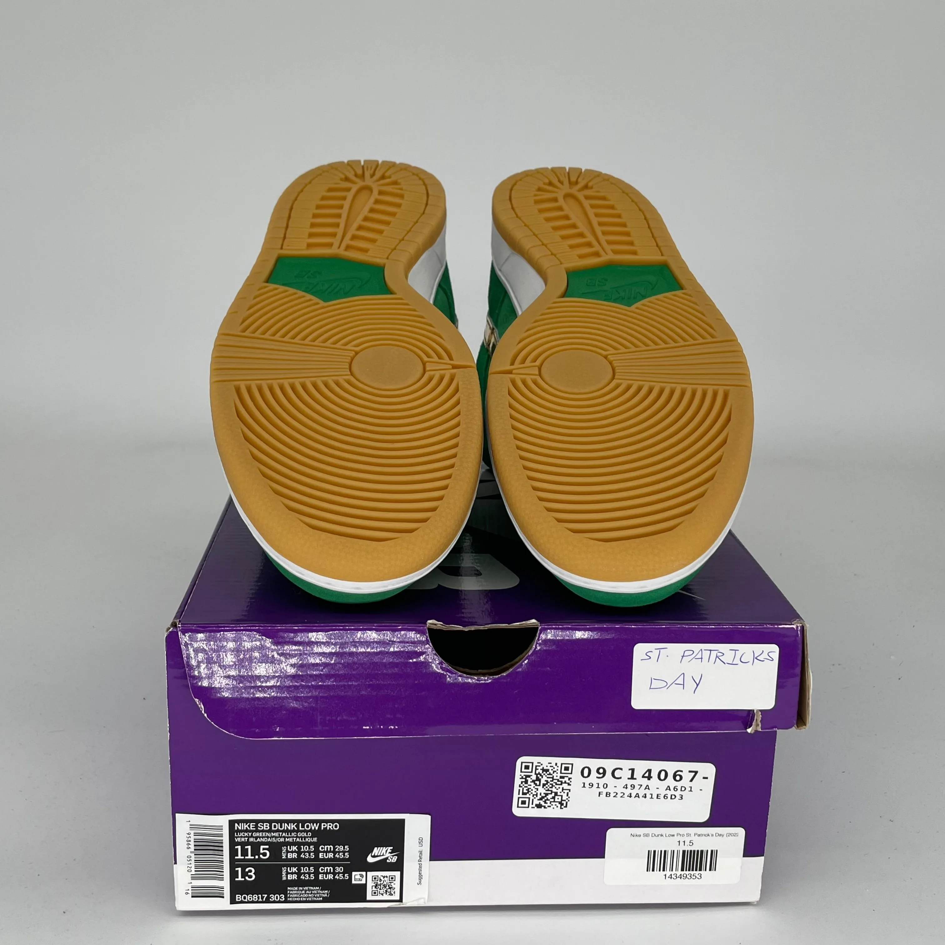 NIKE SB DUNK LOW ST PATRICKS DAY SIZE 11.5 BQ6817-303