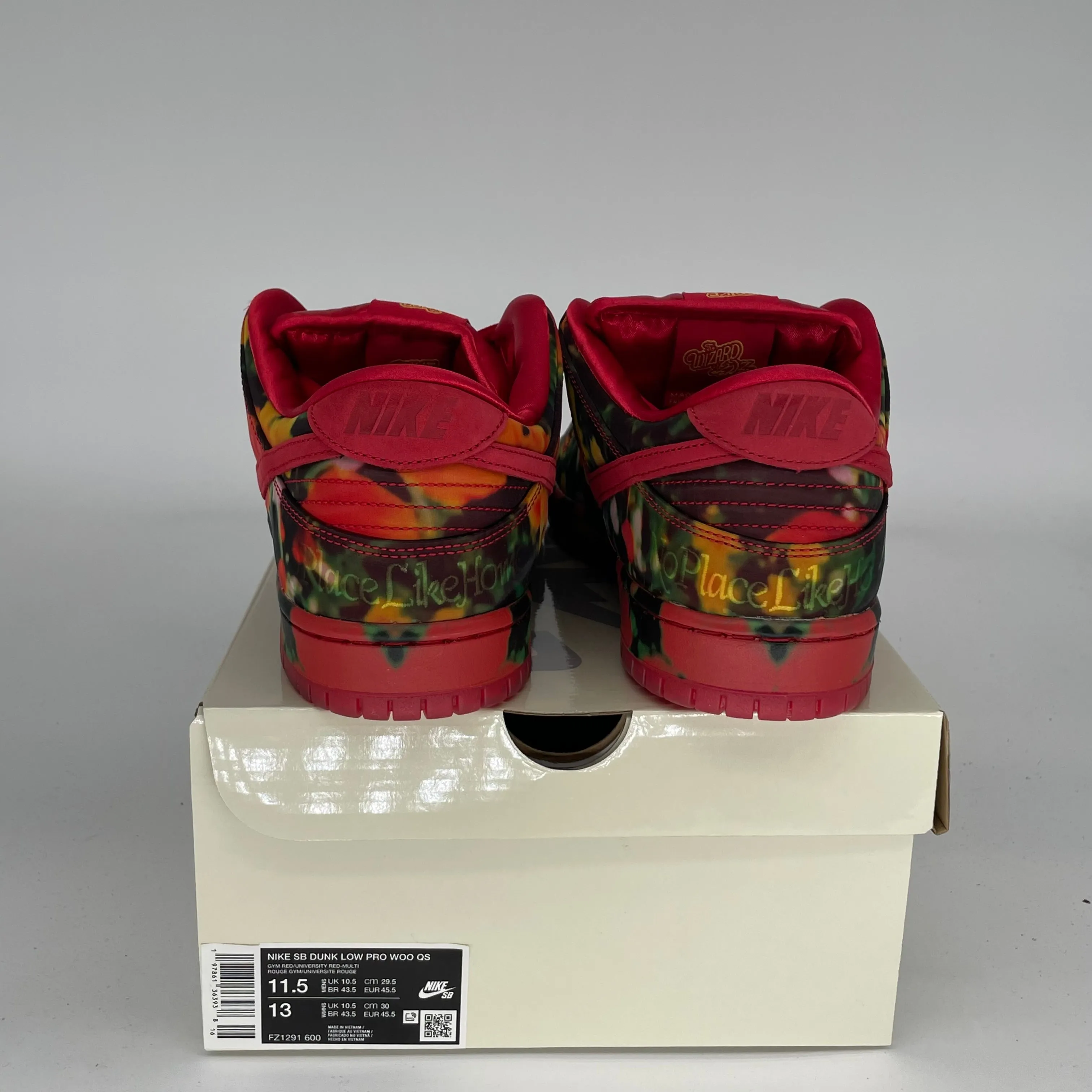 NIKE SB DUNK LOW THE WIZARD OF OZ POPPY FIELD SIZE 11.5 FZ1291-600