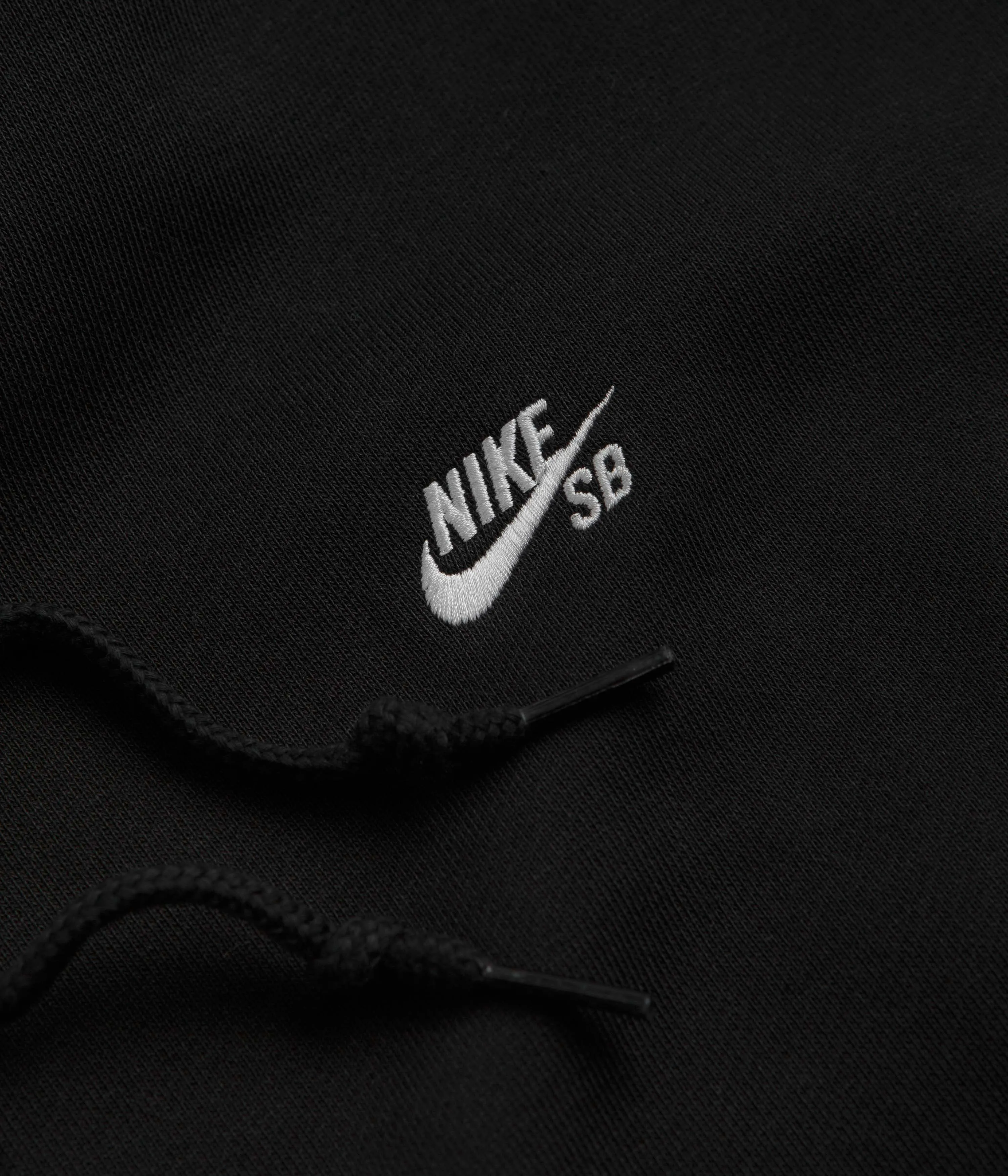Nike SB Essential Logo Full Zip Hoodie - Black / White Nike SB Clothing