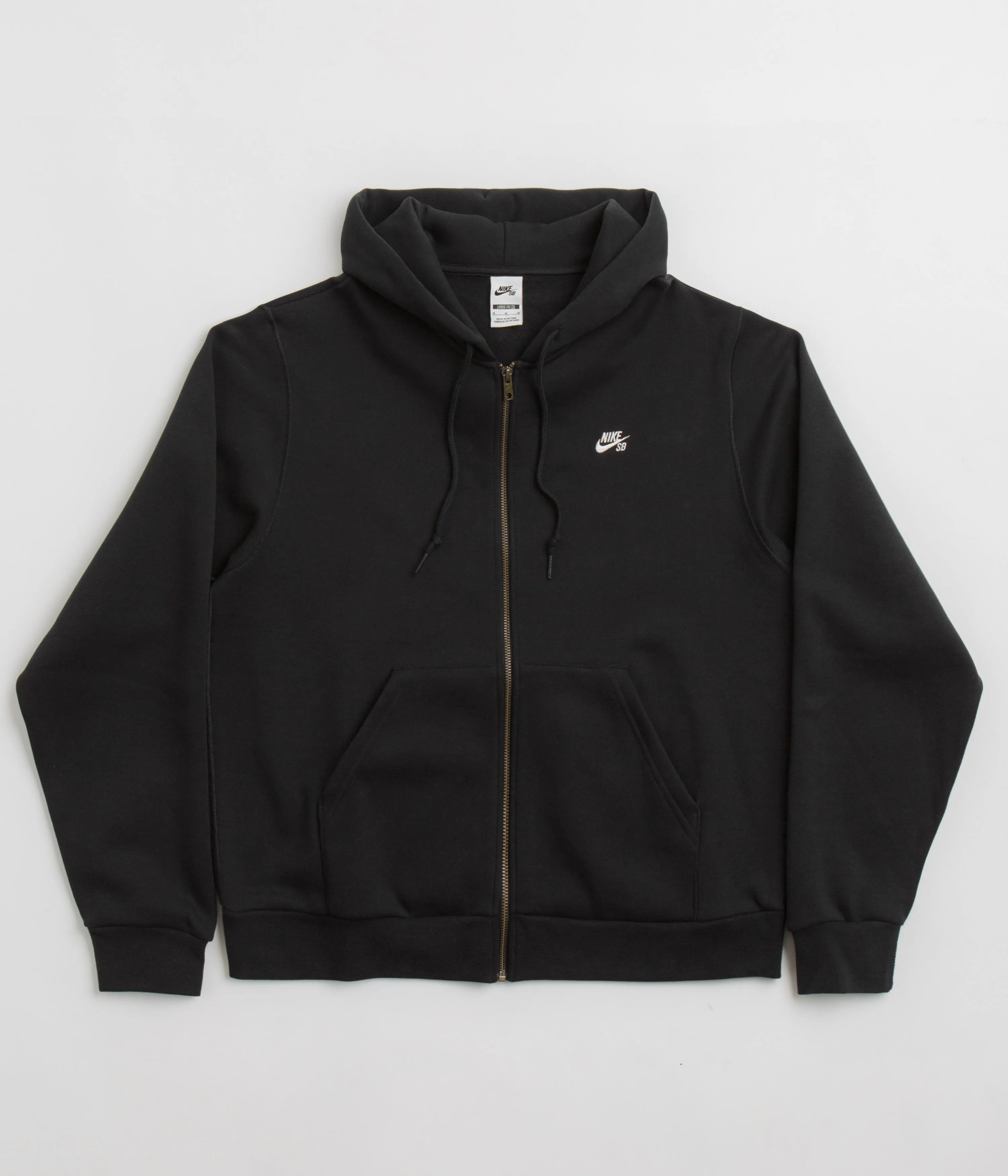 Nike SB Essential Logo Full Zip Hoodie - Black / White Nike SB Clothing