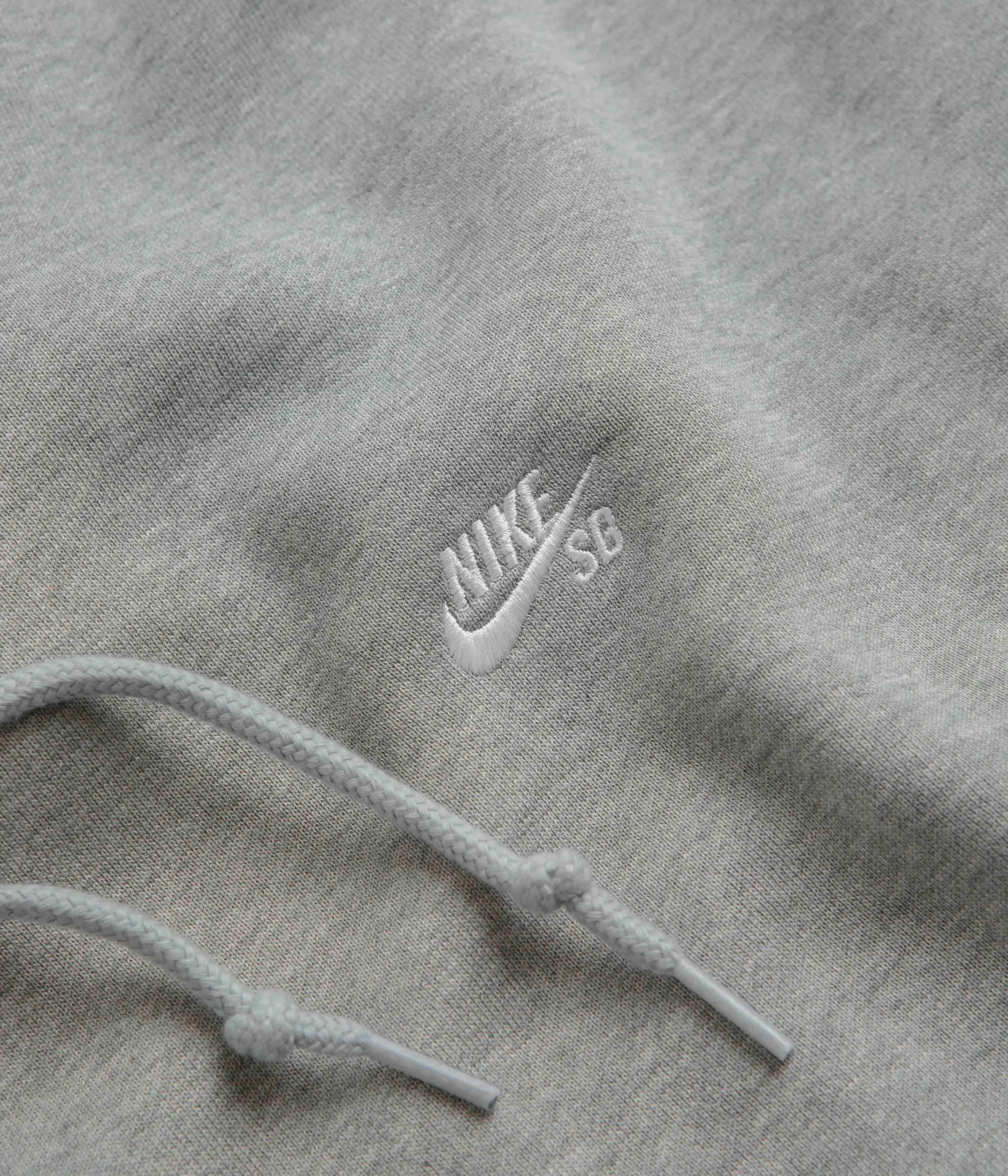 Nike SB Essential Small Logo Hoodie - Dark Grey Heather / White Nike SB Clothing