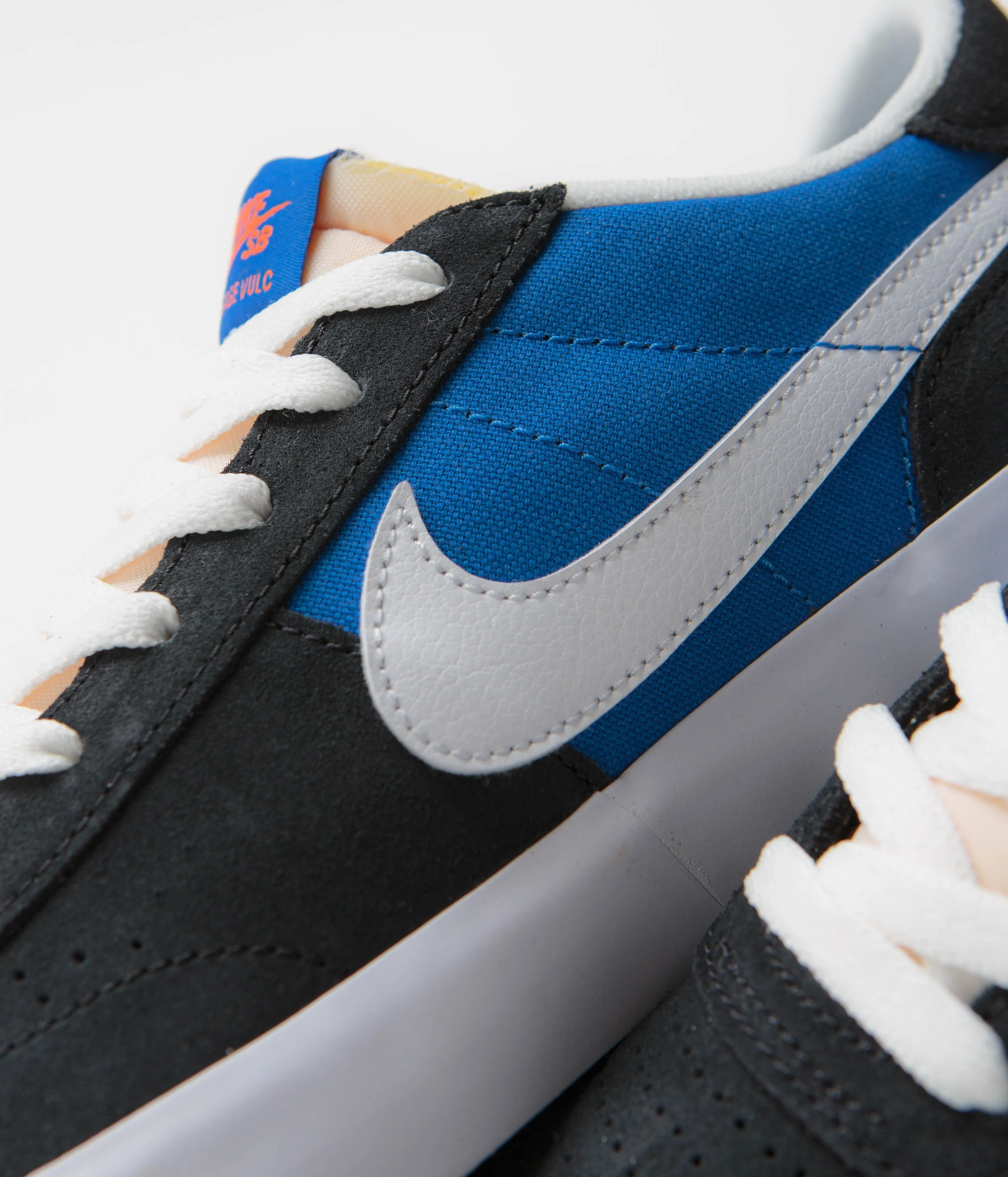 Nike SB Heritage Vulc Shoes - Black / White - Signal Blue - Safety Orange Nike SB Clothing