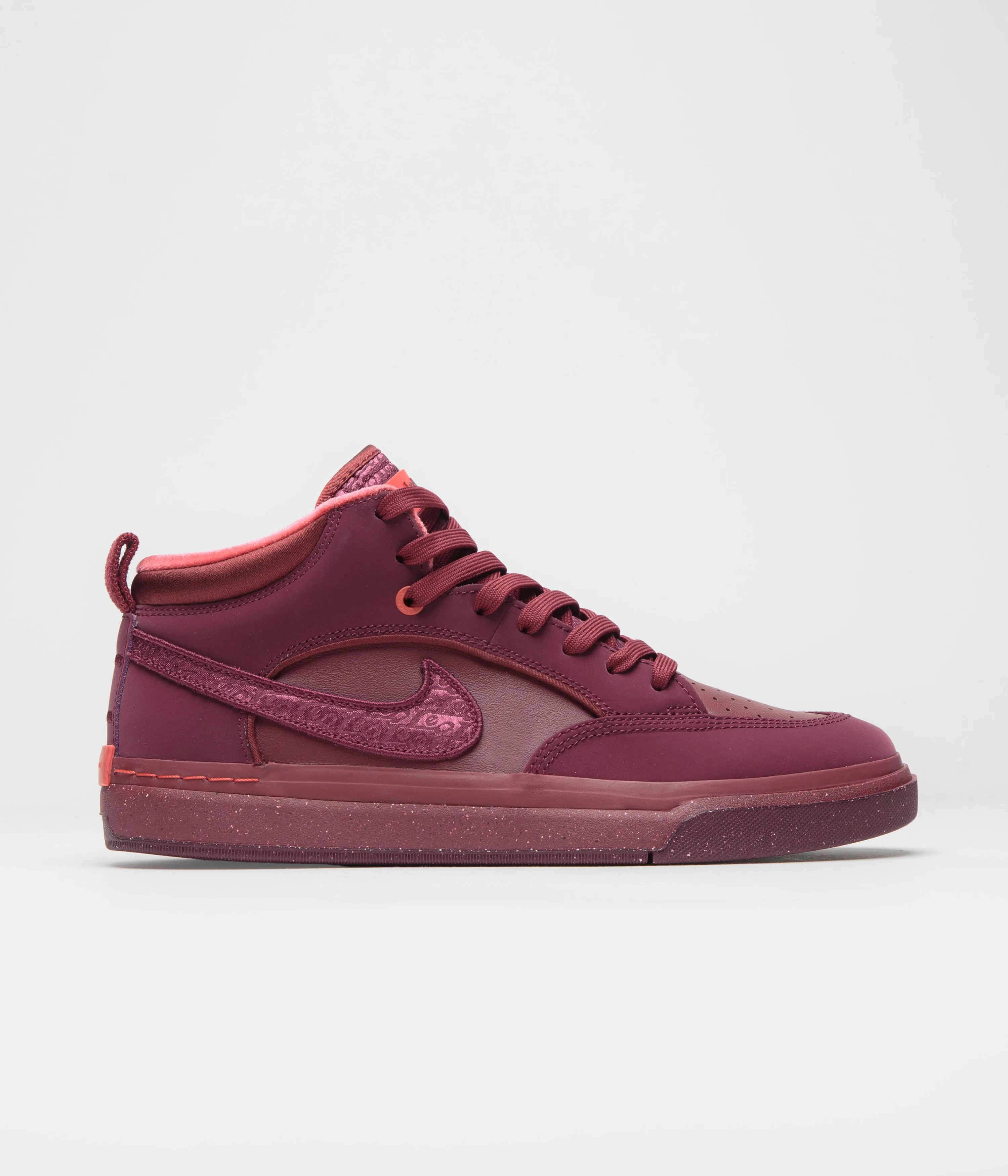 Nike SB React Leo Premium Shoes - Dark Beetroot / Dark Beetroot - Team Red Nike SB Clothing