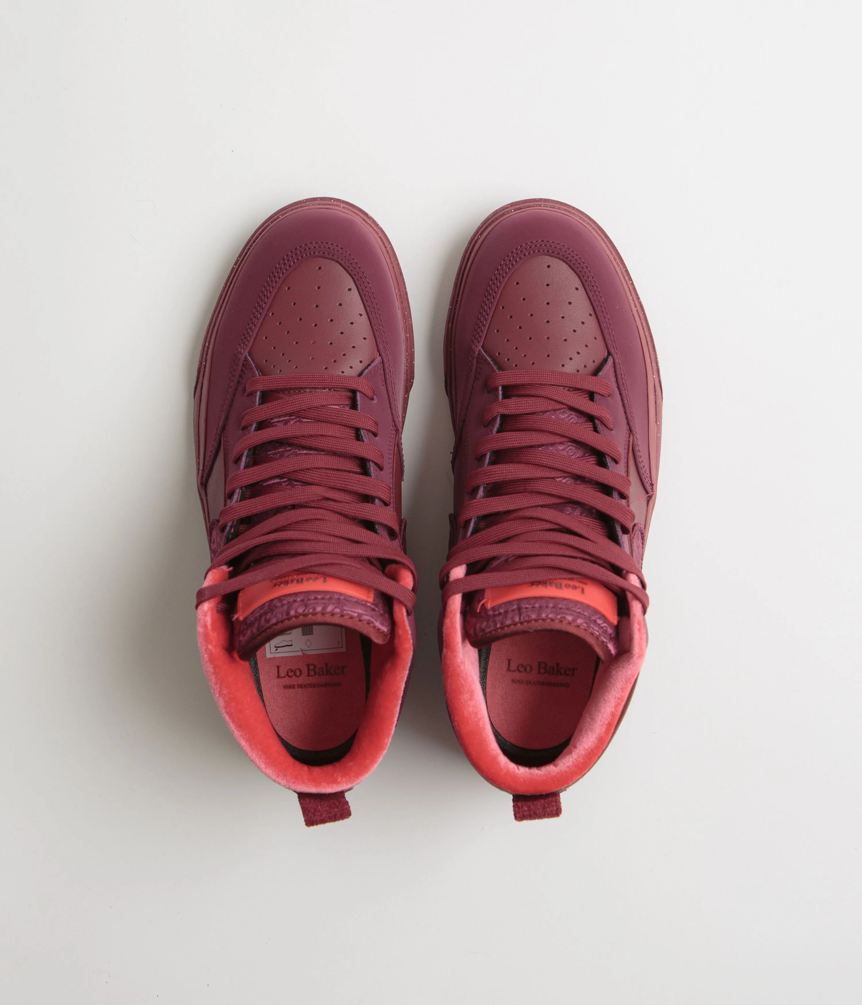 Nike SB React Leo Premium Shoes - Dark Beetroot / Dark Beetroot - Team Red Nike SB Clothing