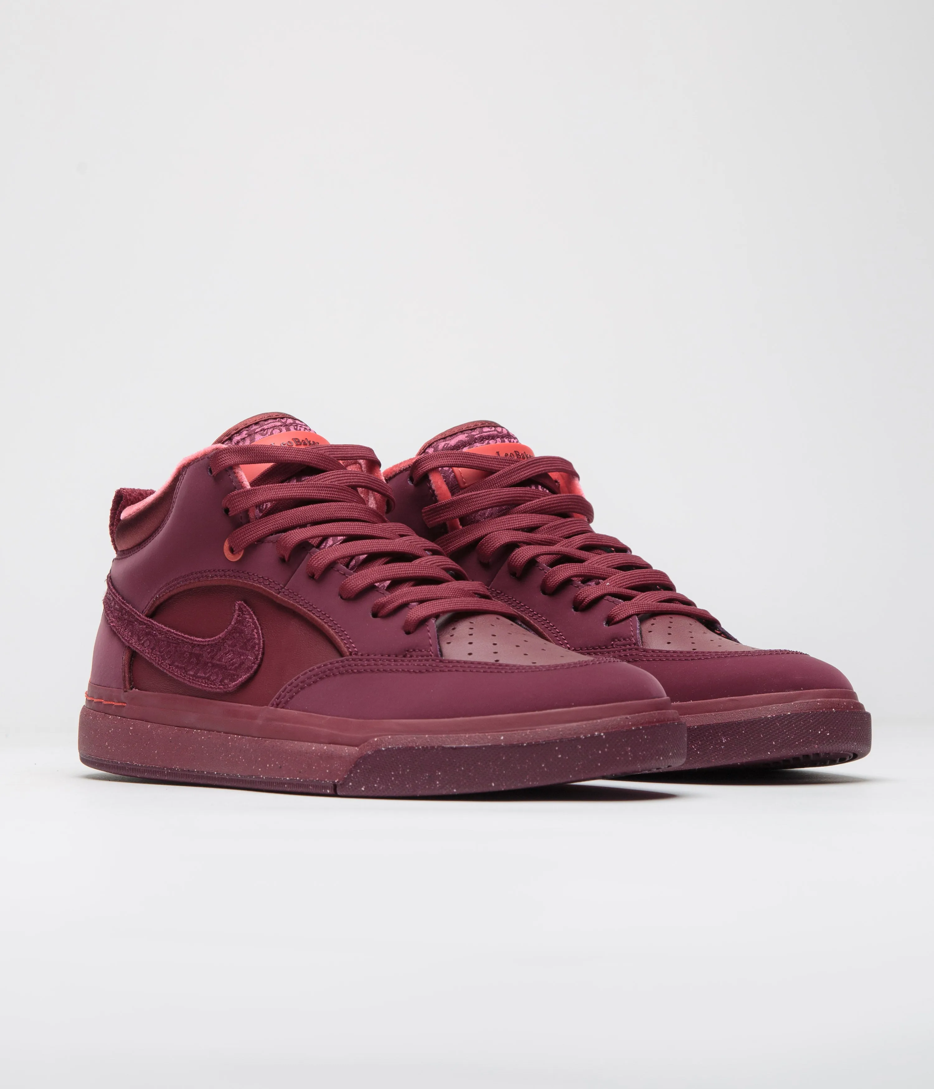 Nike SB React Leo Premium Shoes - Dark Beetroot / Dark Beetroot - Team Red Nike SB Clothing