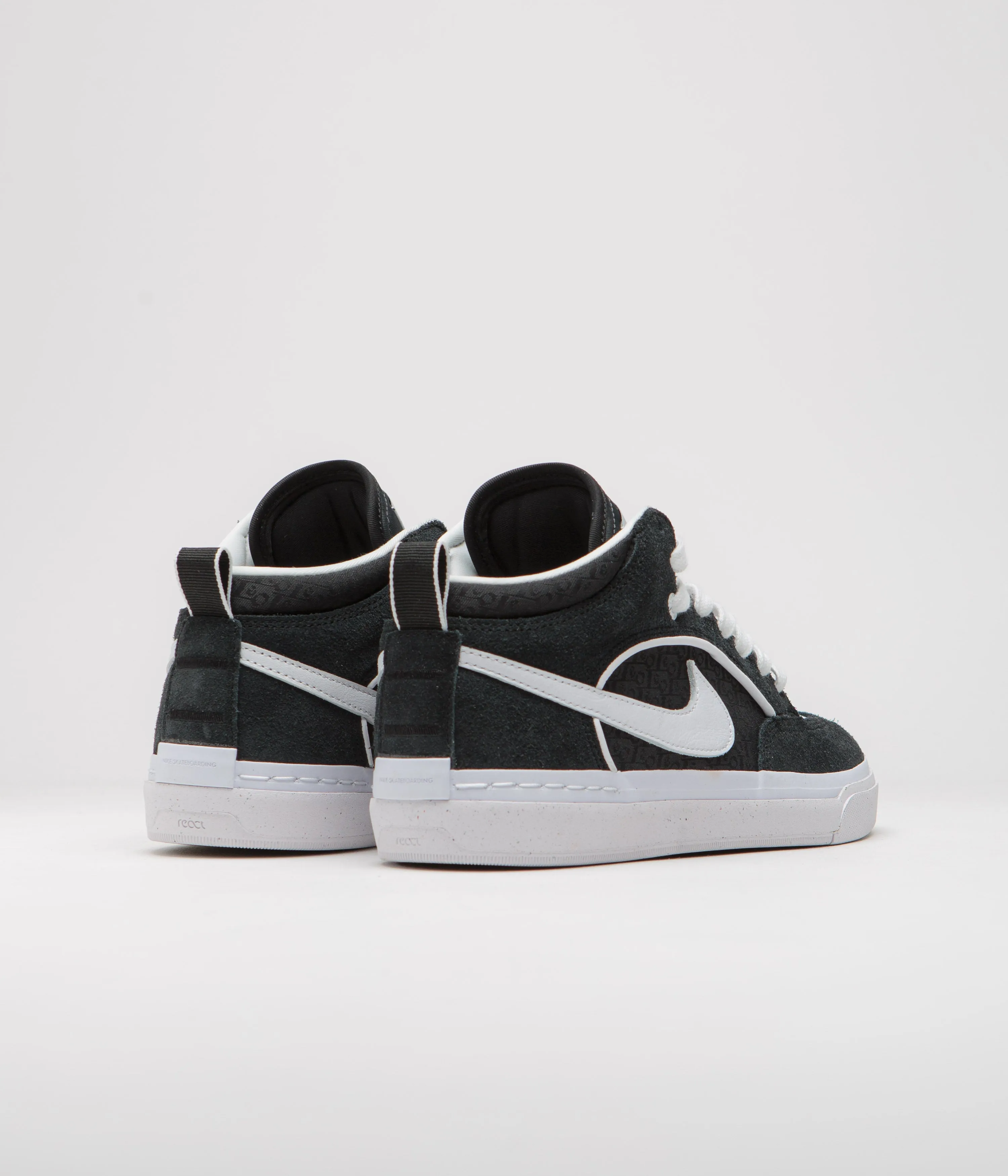 Nike SB React Leo Shoes - Black / White - Black - Gum Light Brown Nike SB Clothing