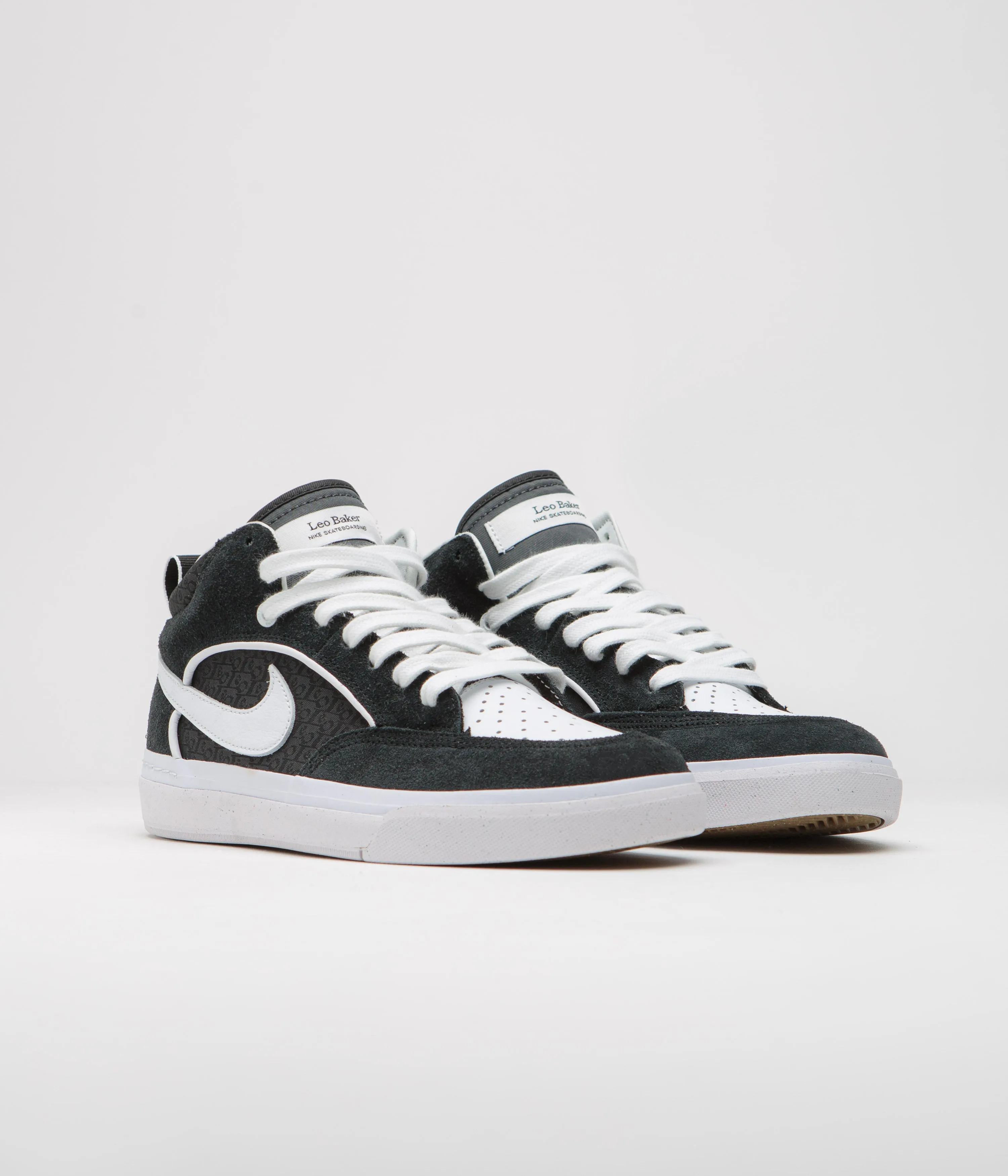 Nike SB React Leo Shoes - Black / White - Black - Gum Light Brown Nike SB Clothing