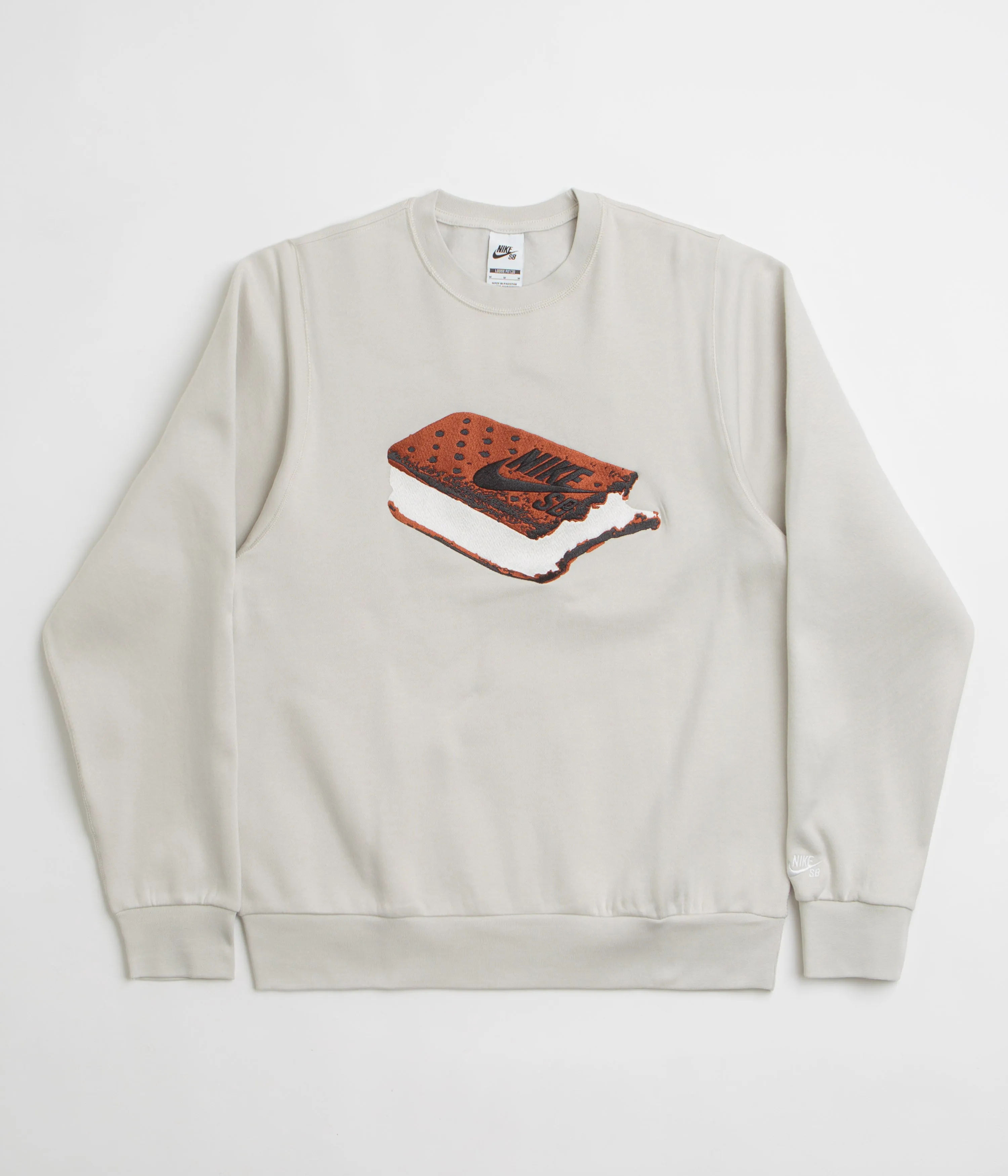 Nike SB Slider Crewneck Sweatshirt - Light Bone / White Nike SB Clothing