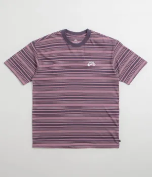 Nike SB Striped T-Shirt - Plum Dust Nike SB Clothing