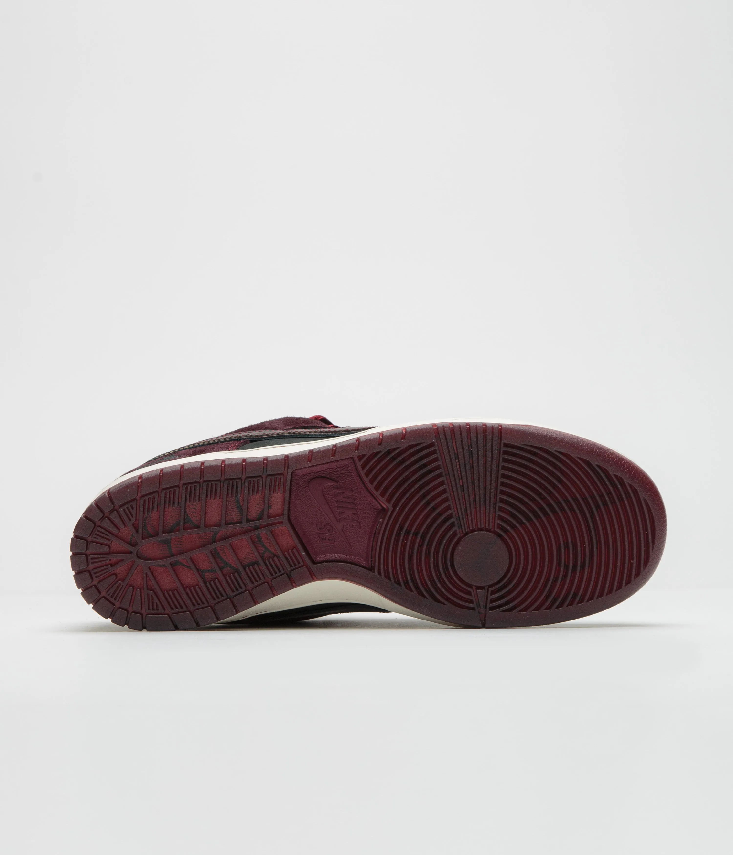 Nike SB x RIOT Skateshop Dunk Low Pro Shoes - Mahogany / Dark Beetroot - Team Red - Sail Nike SB Clothing